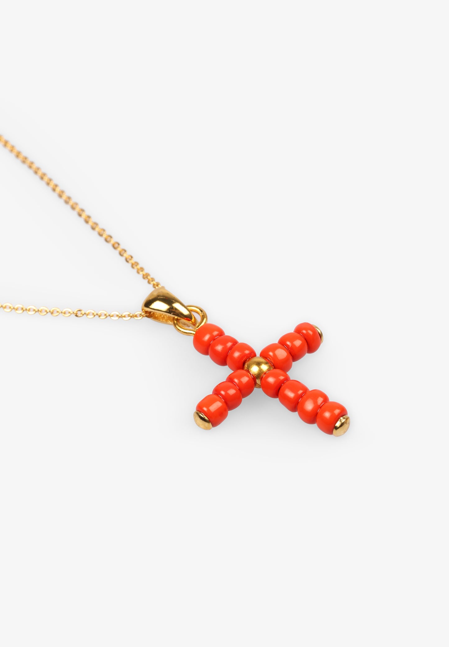 ALHAJA CULT STORE | COLLAR CORAL CROSS