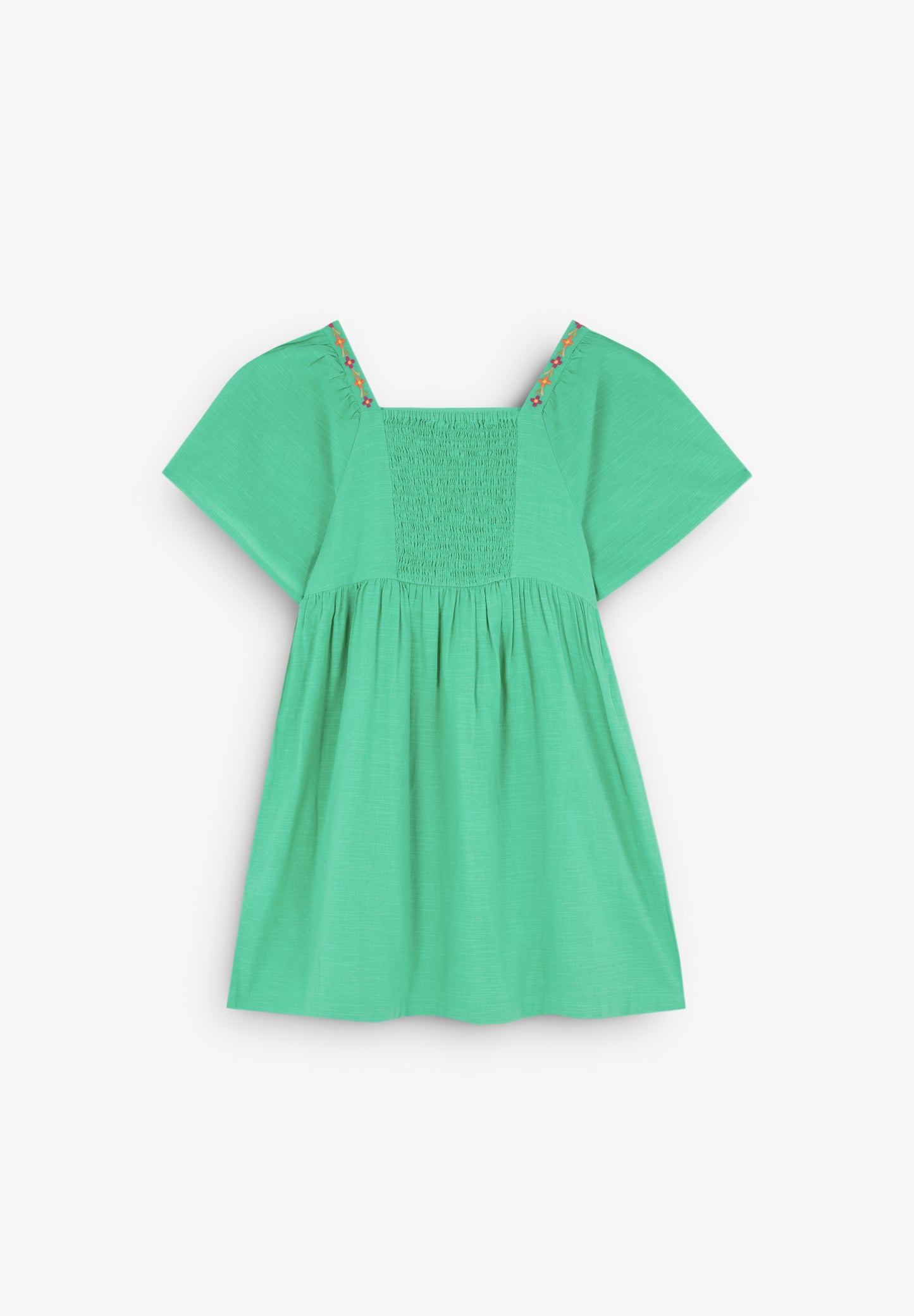 VESTIDO BORDADOS FLORES ALGODÓN