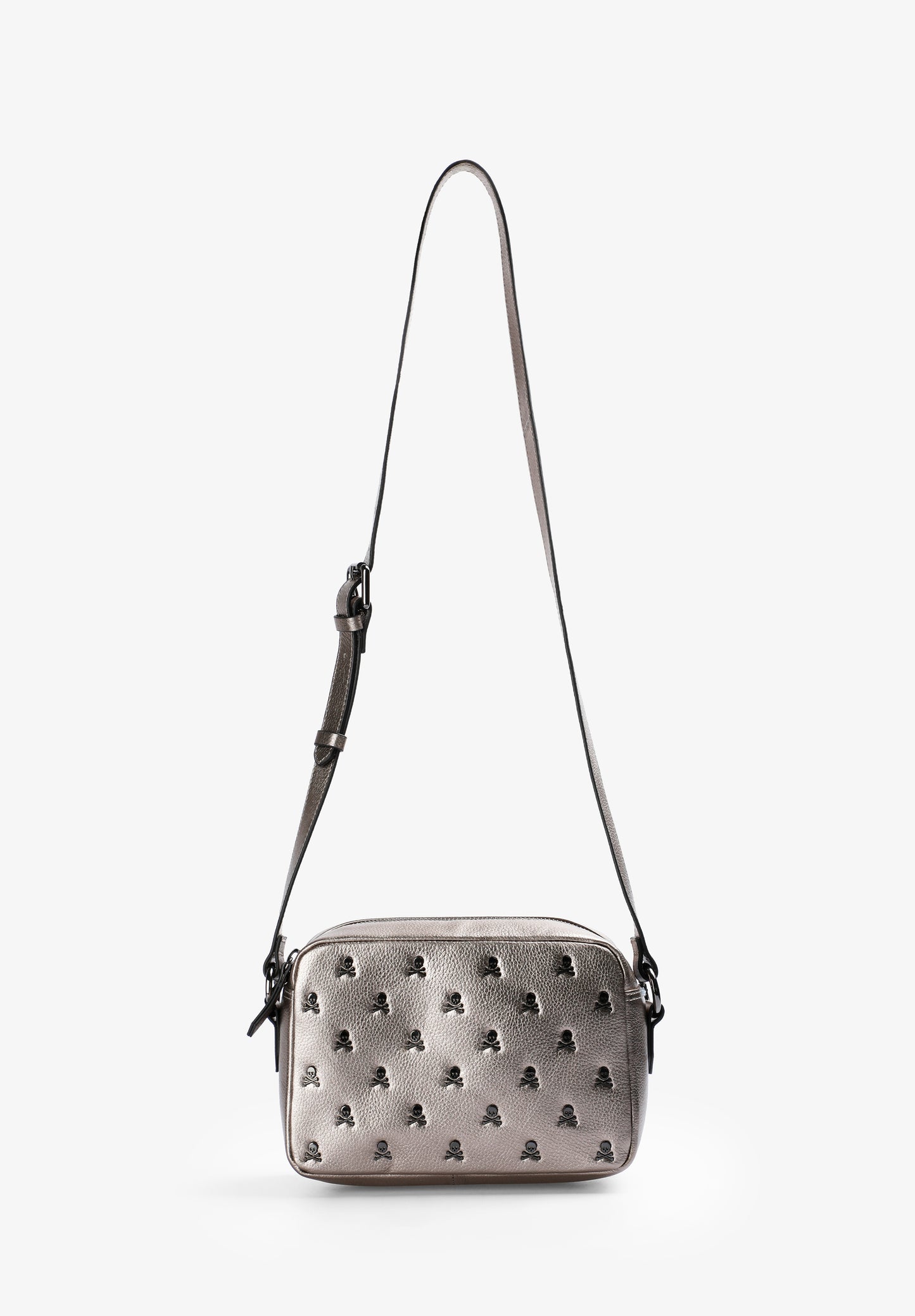 BOLSO PIEL BANDOLERA CALAVERAS ALL OVER
