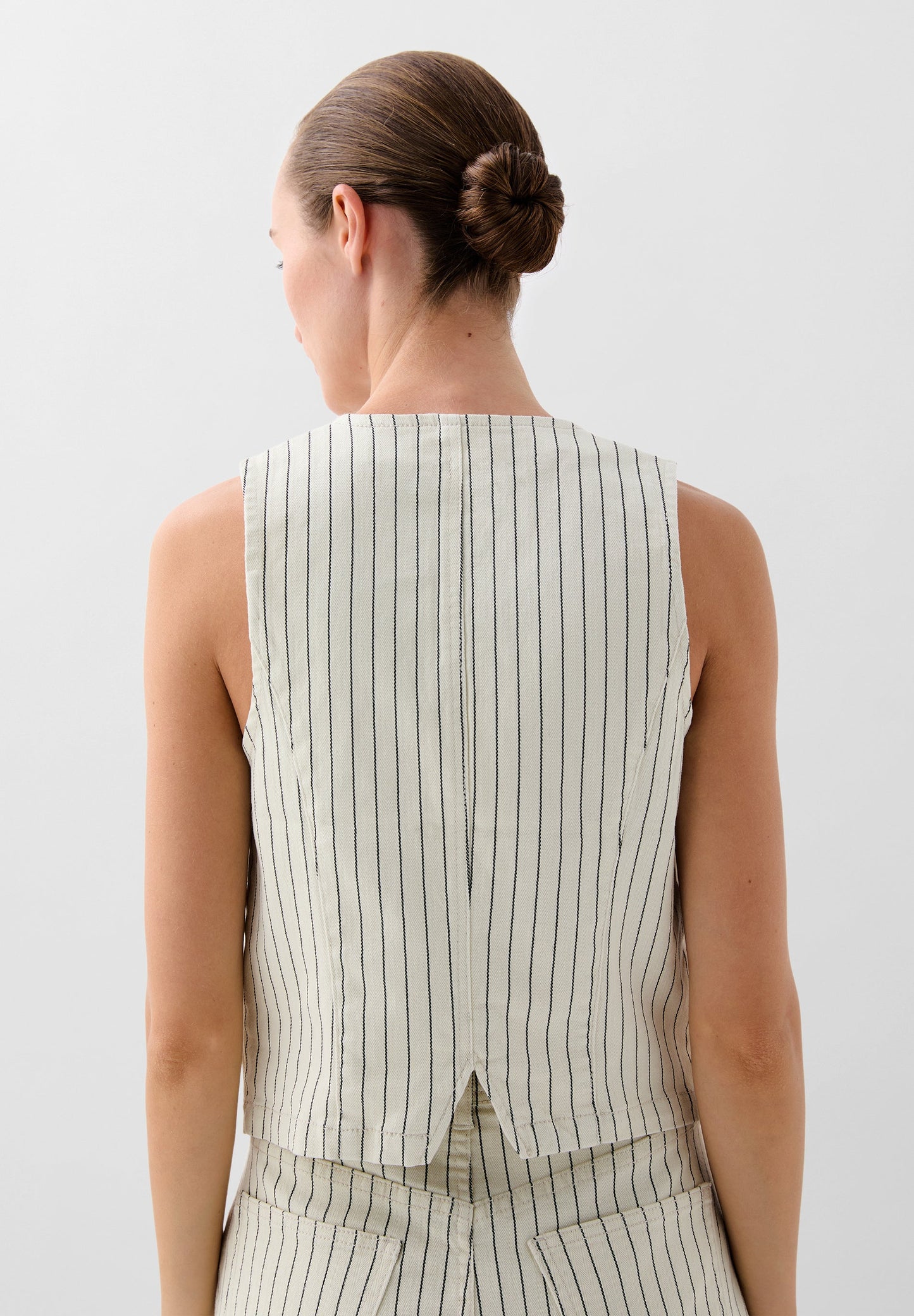 CHALECO DENIM RAYAS