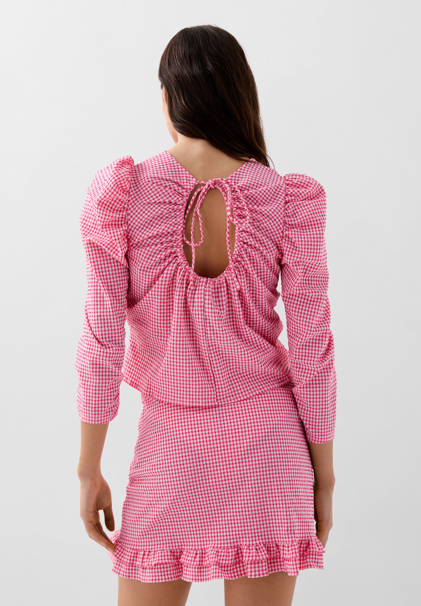 BLUSA VICHY FRUNCE ABERTURA