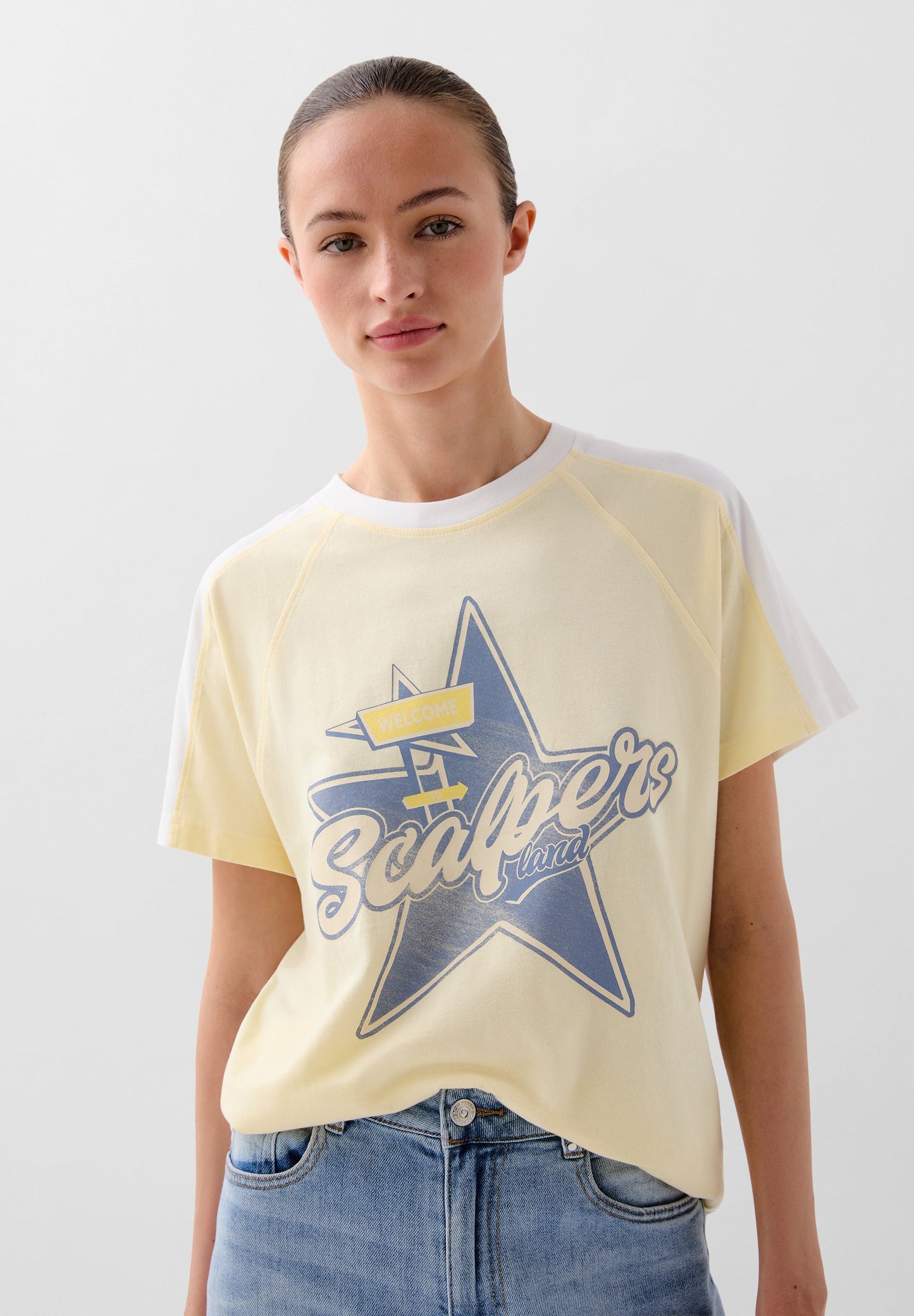CAMISETA BICOLOR PRINT FRONTAL