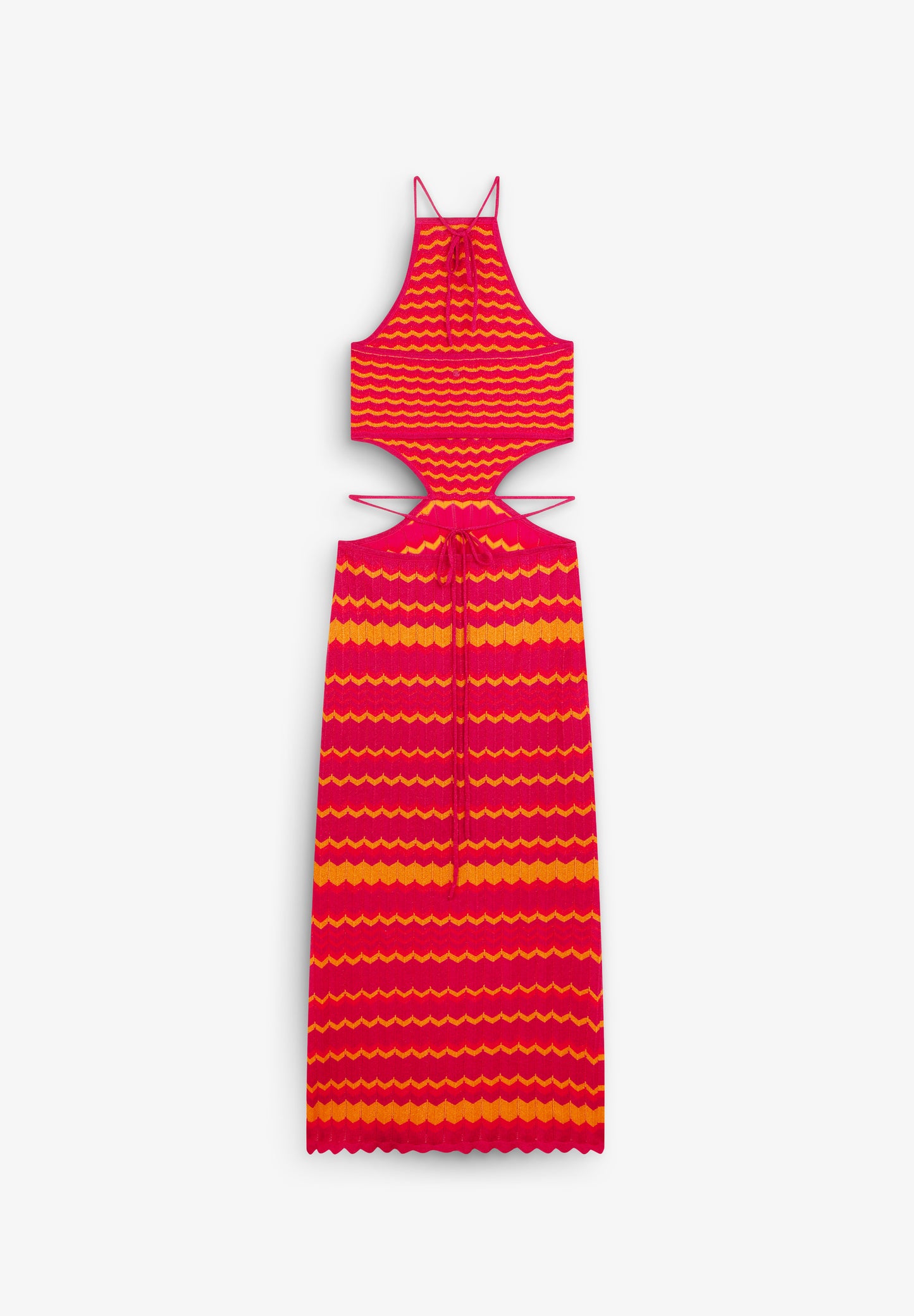VESTIDO PUNTO BICOLOR ABERTURAS