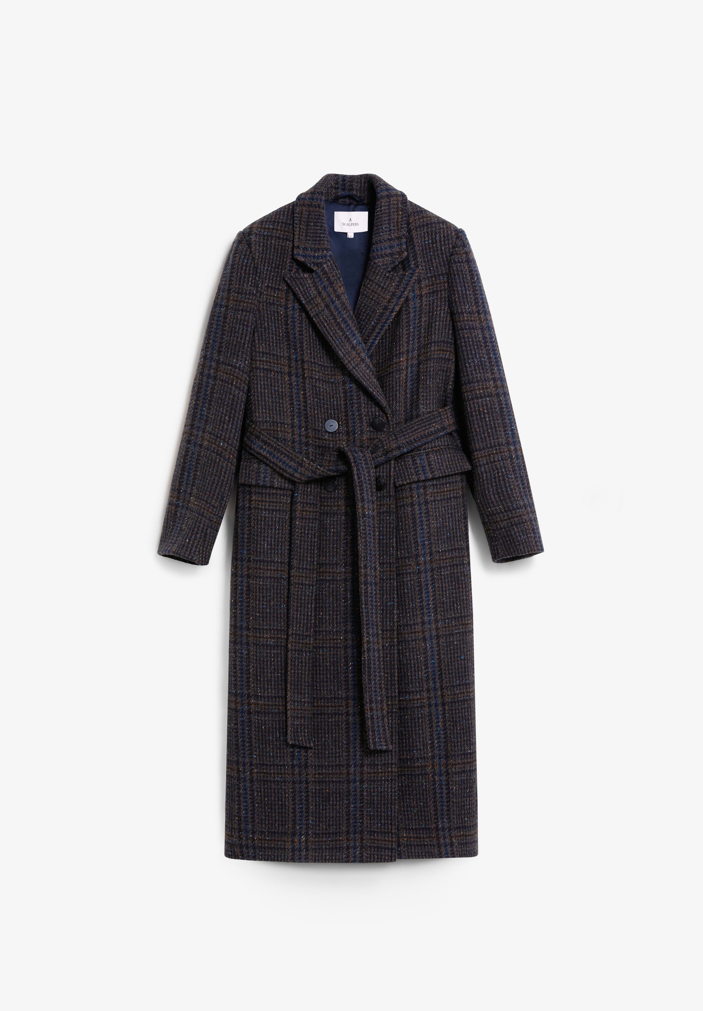 ABRIGO LARGO LANA CUADROS