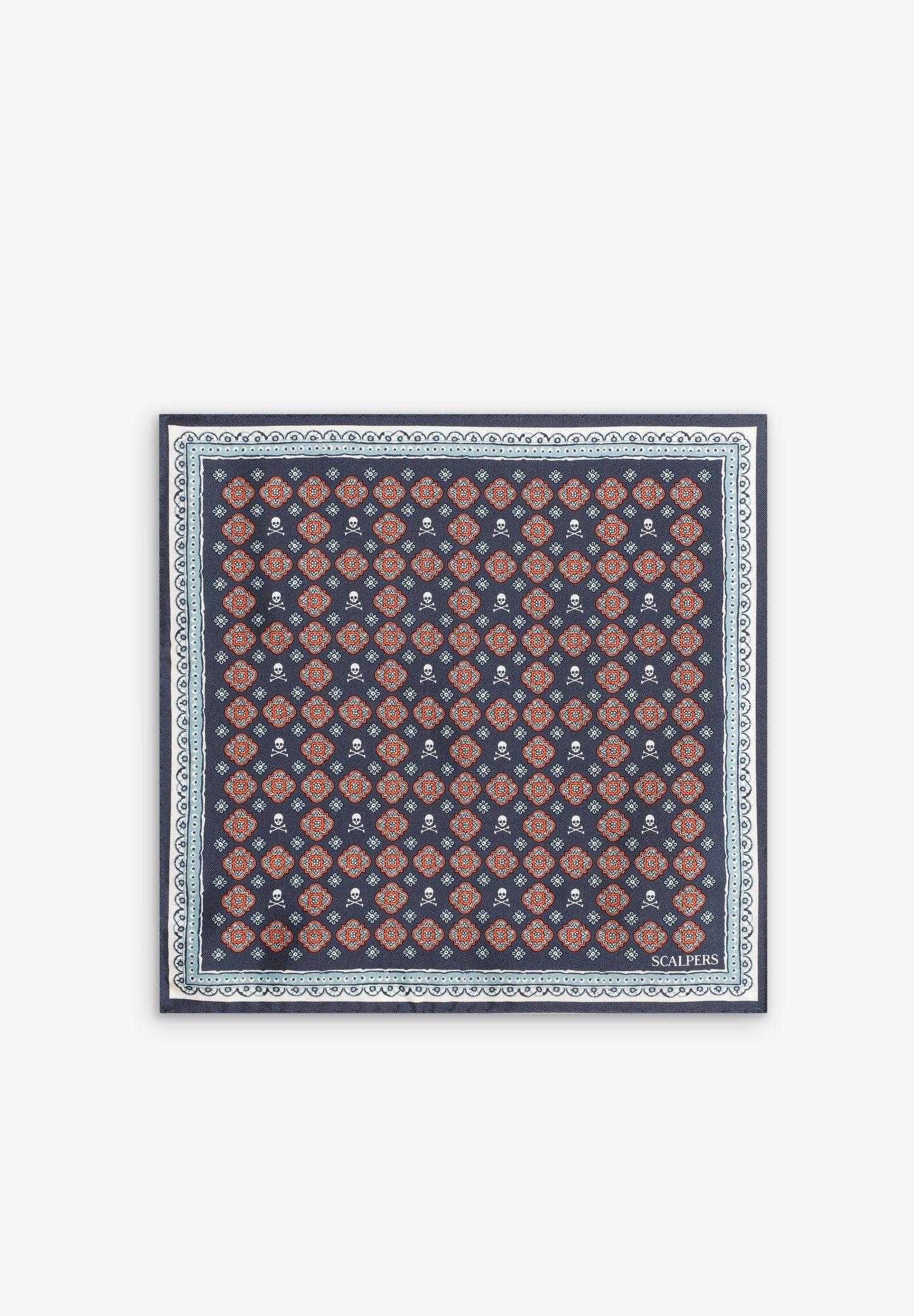 PAÑUELO SEDA ESTAMPADO CALAVERA