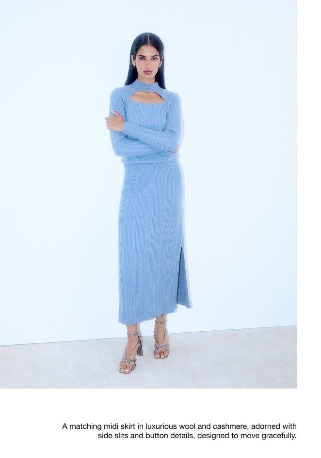 FALDA CABLE KNIT ABERTURA