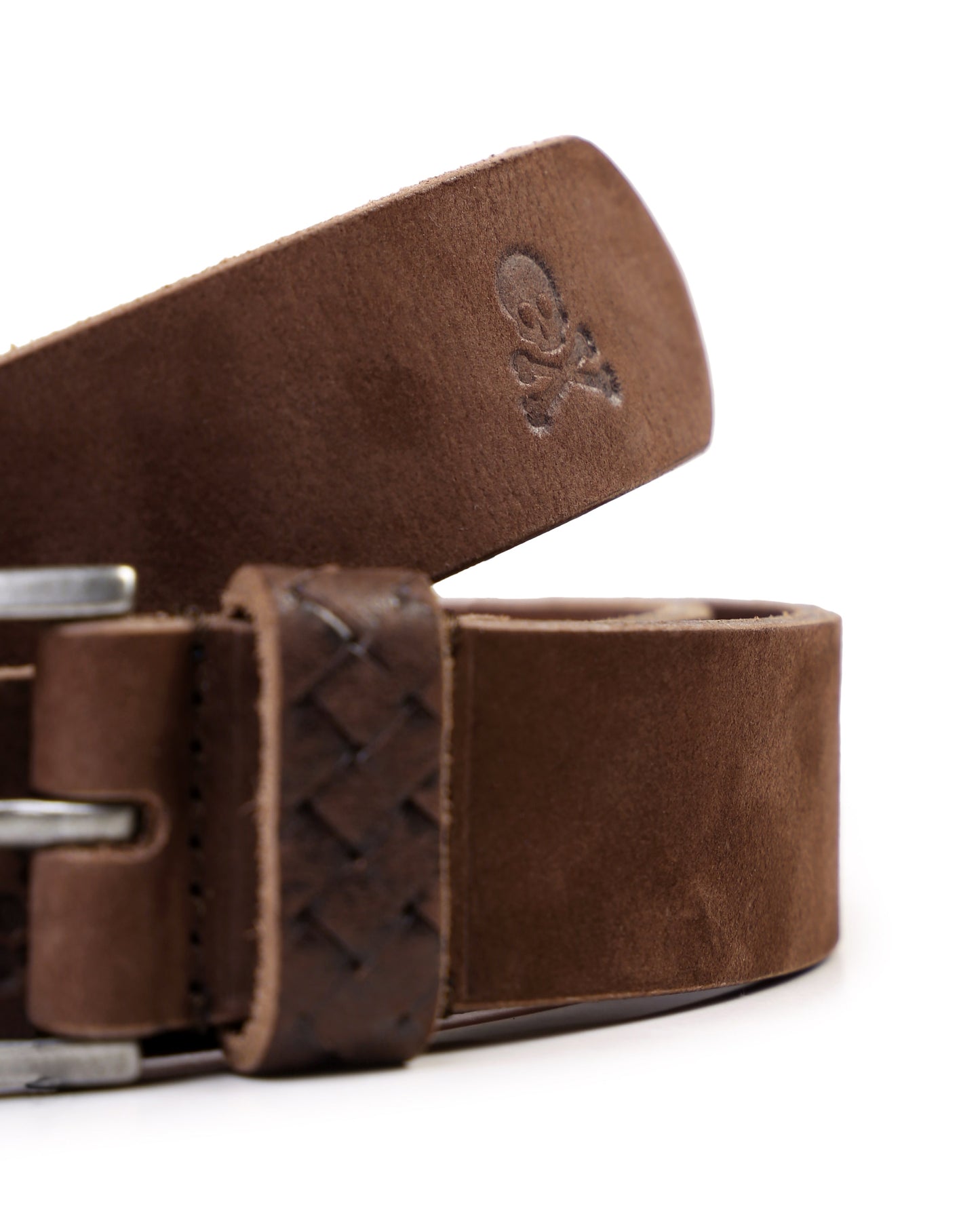 SKULL BELT MEDIUM BROWN
