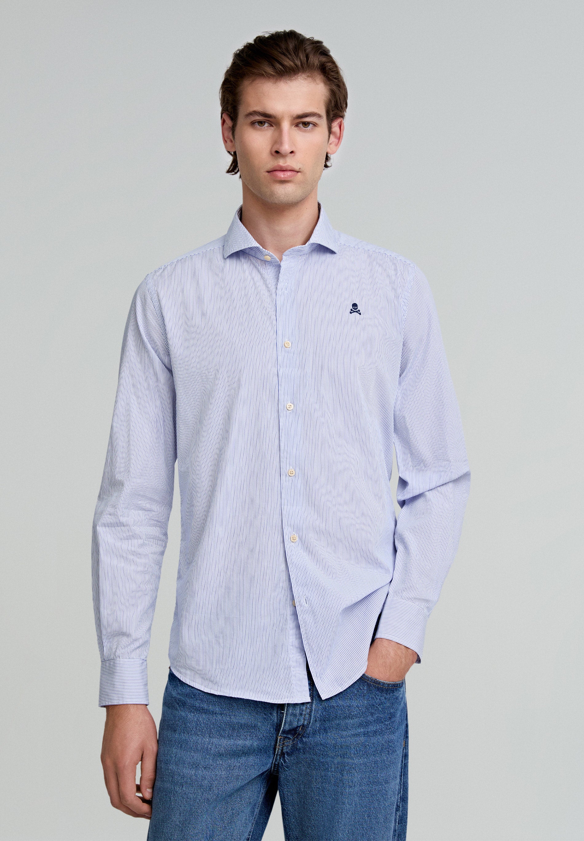 CAMISA VESTIR RAYAS CALAVERA CONTRASTE - Scalpers