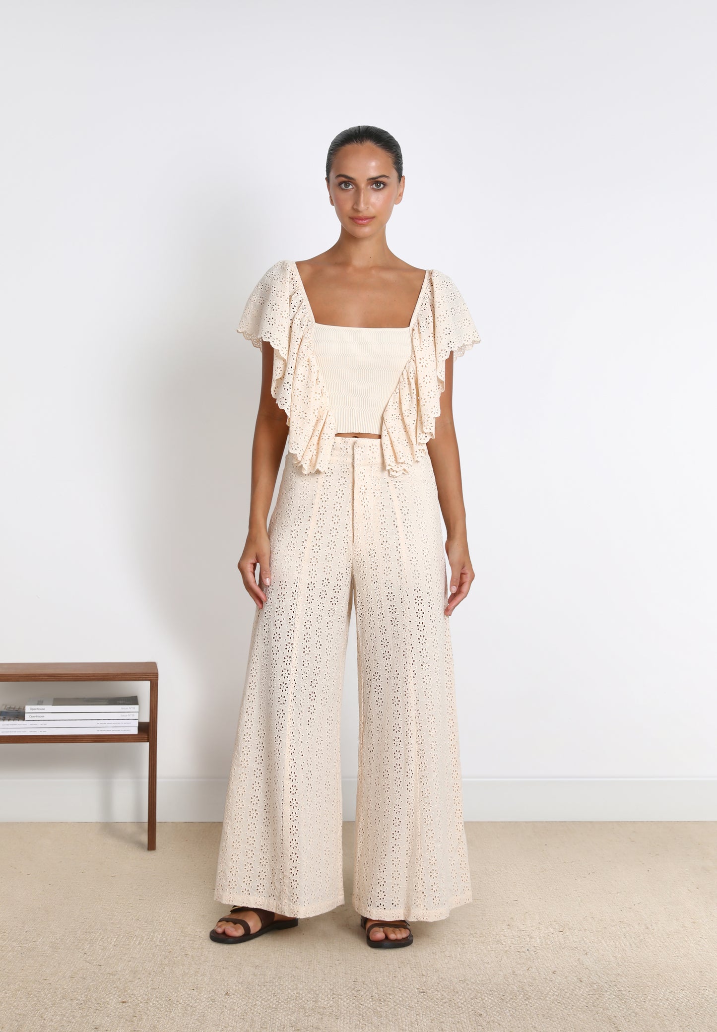 TOP PUNTO MANGA BRODERIE