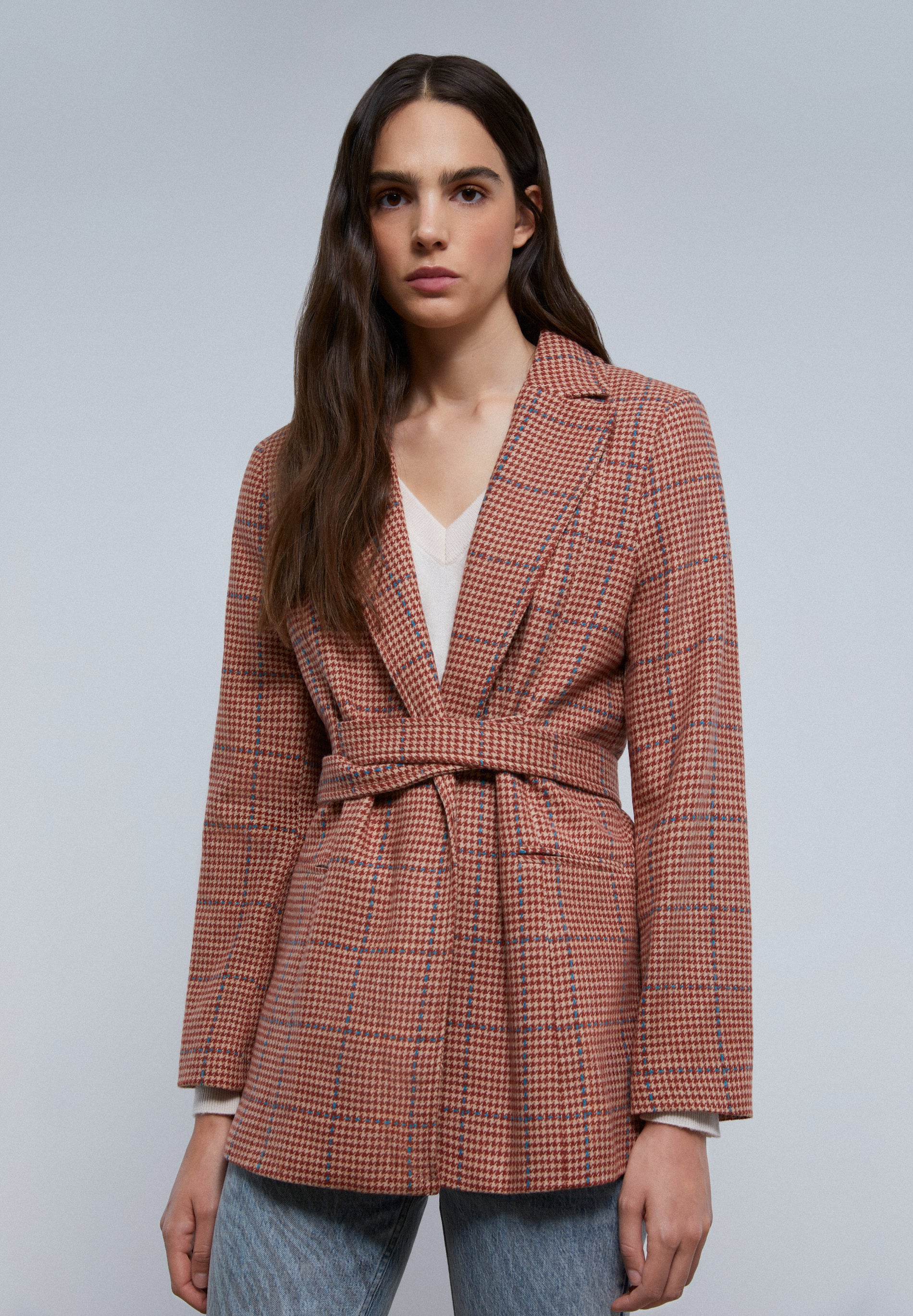 BLAZER CUADROS CINTURÓN