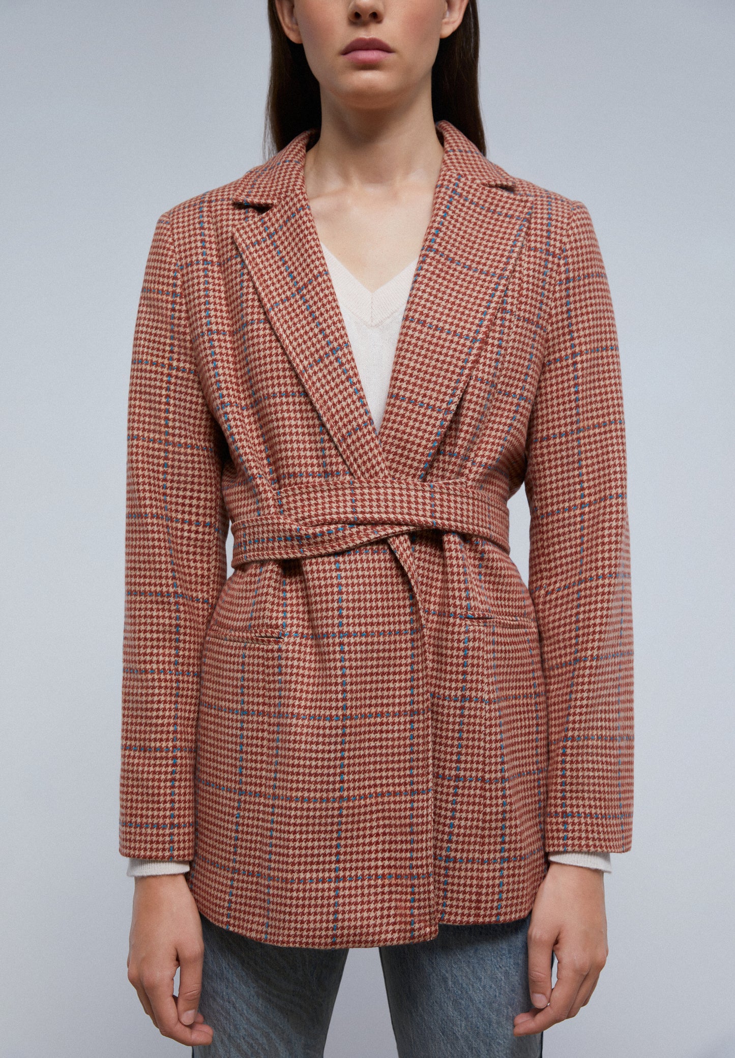 BLAZER CUADROS CINTURÓN