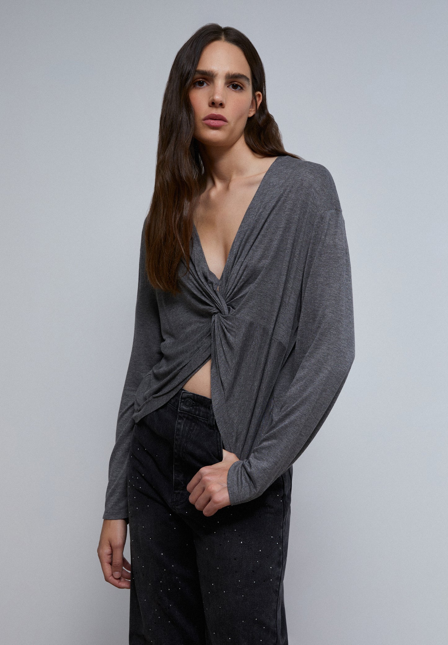 CAMISETA LUREX DETALLE NUDO