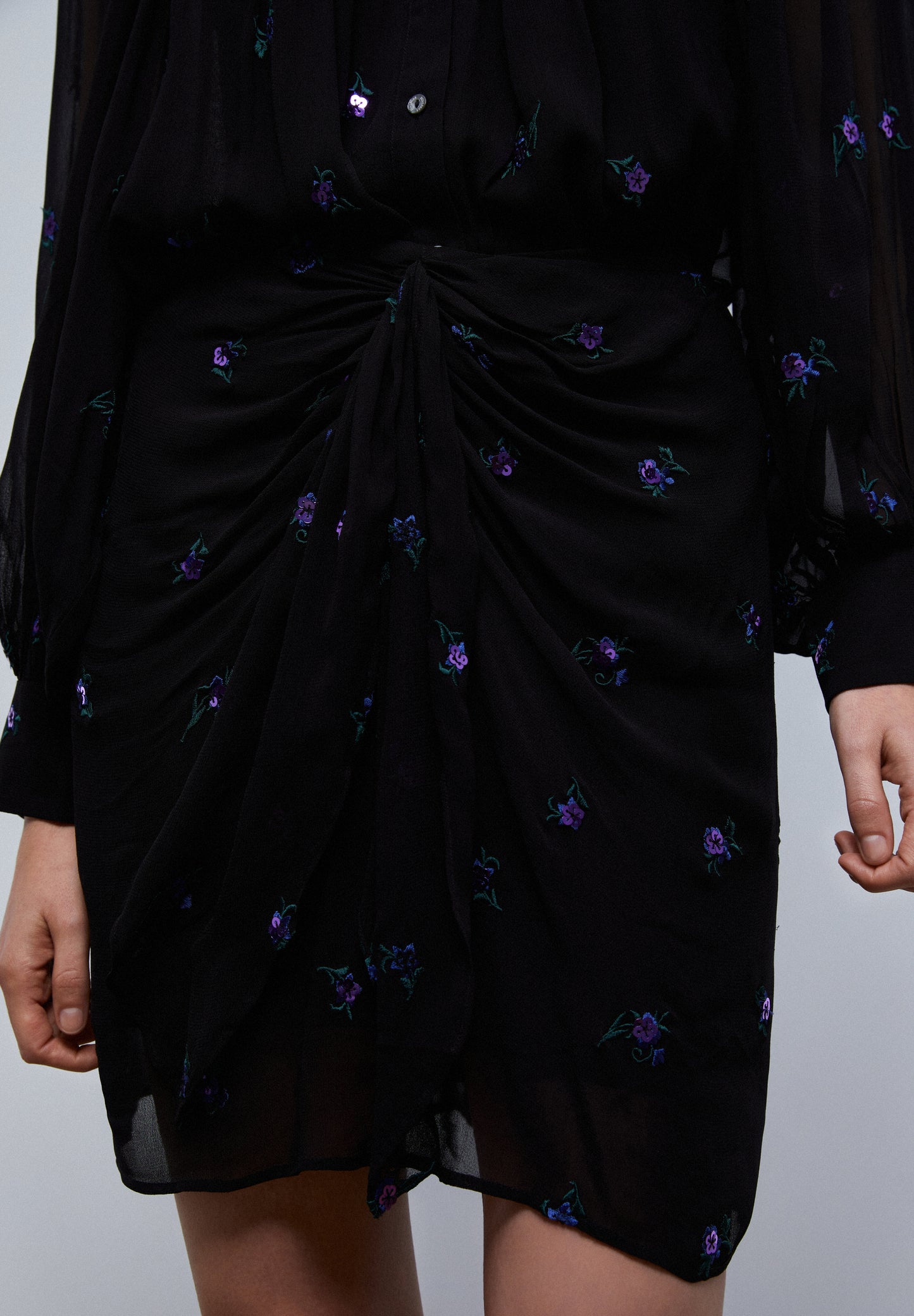 FALDA MINI NUDO DETALLE FLORES