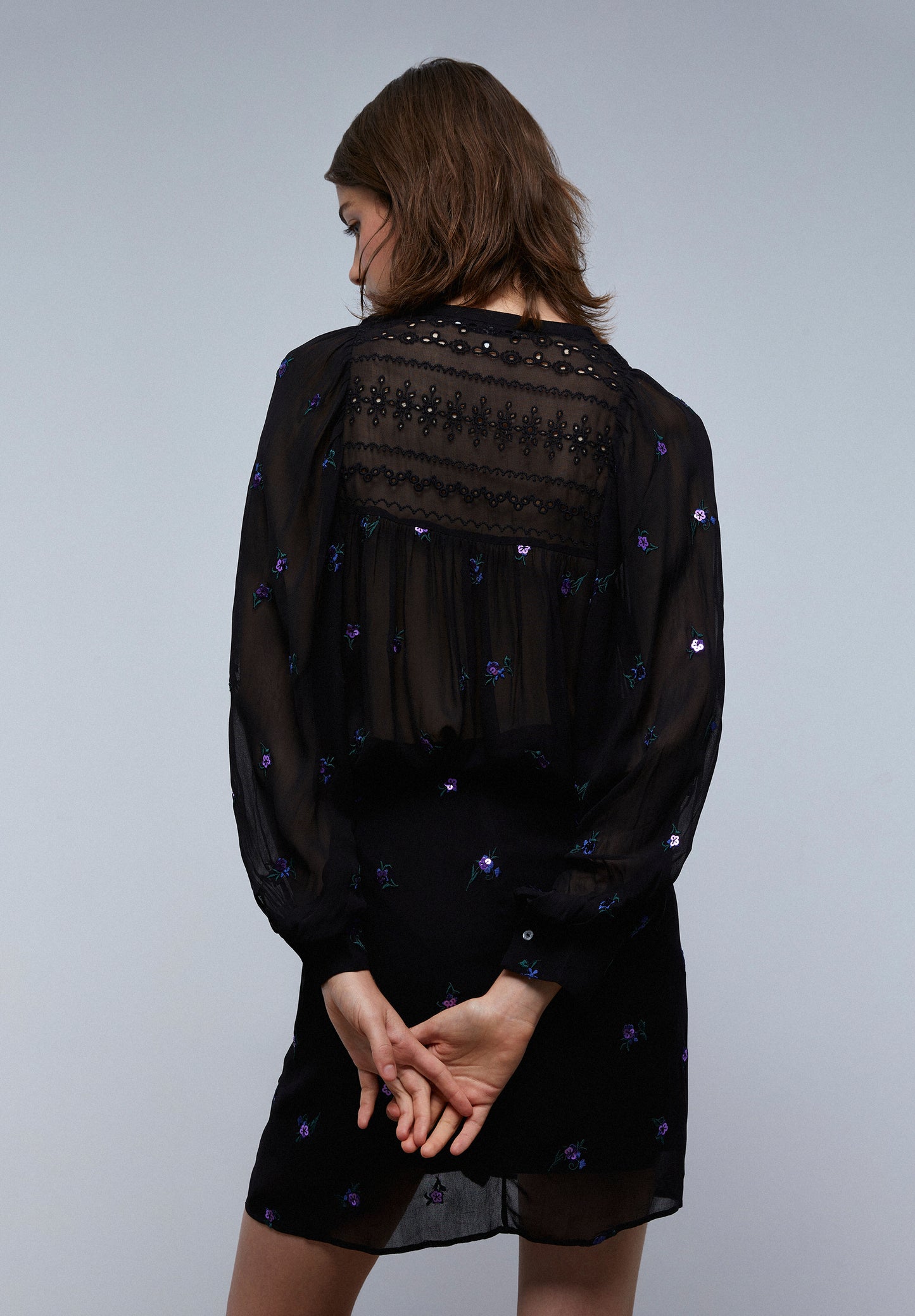 FALDA MINI NUDO DETALLE FLORES