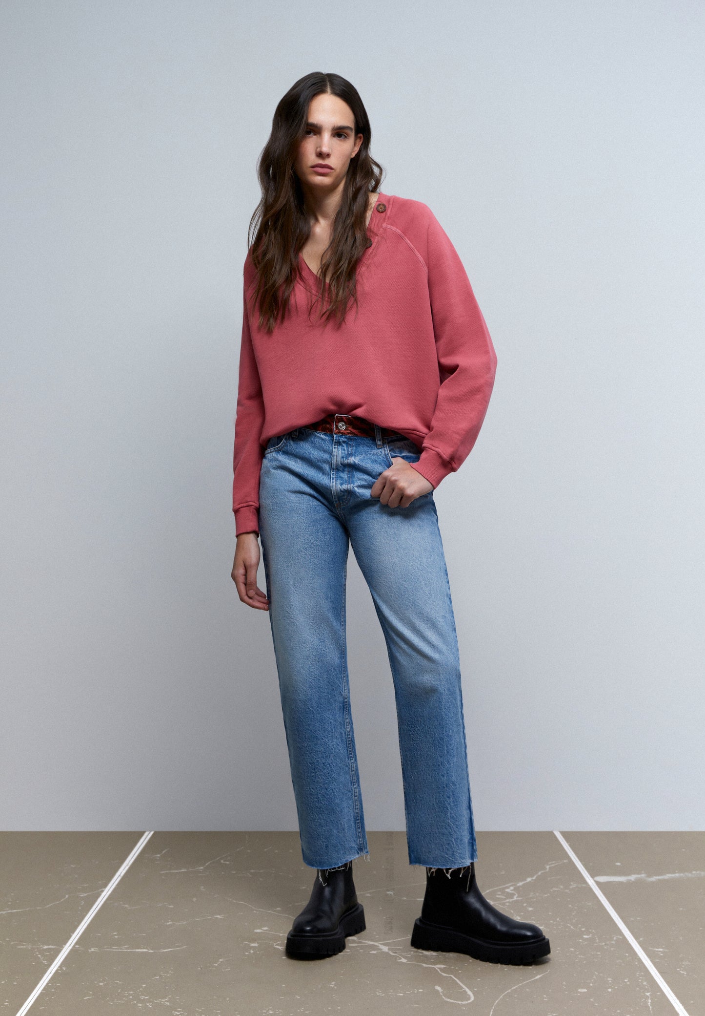 SUDADERA BOTONES CUELLO