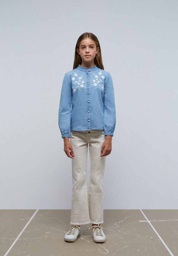 BLUSA DENIM BORDADA