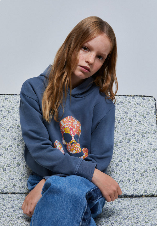 SUDADERA CALAVERA FLORES