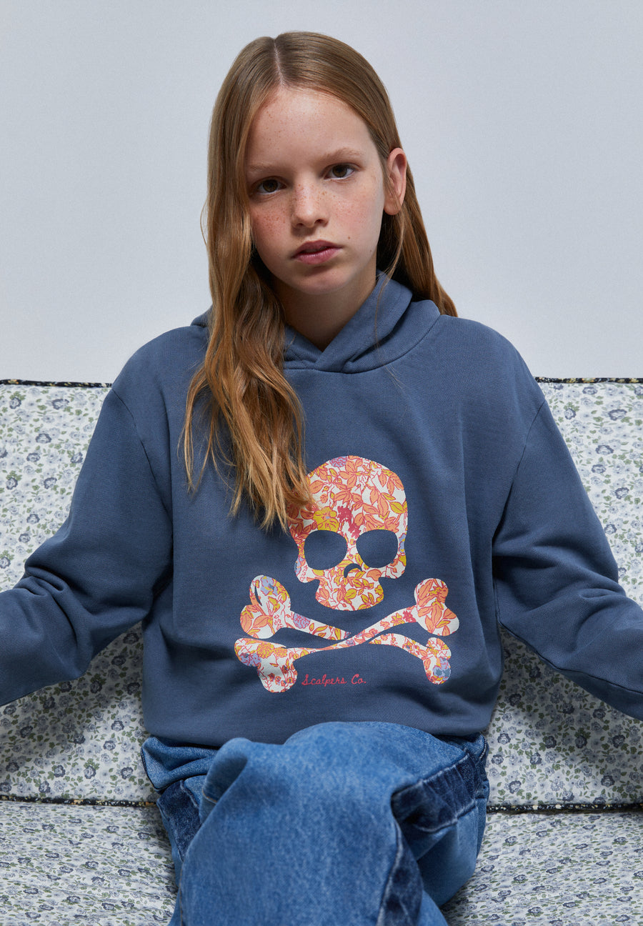SUDADERA CALAVERA FLORES