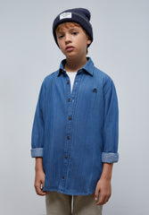 CAMISA DENIM CALAVERA CONTRASTE