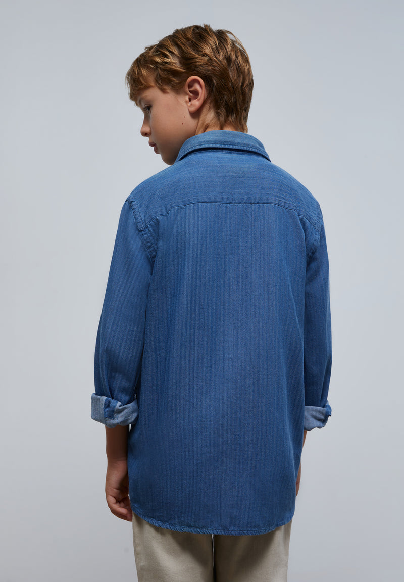 CAMISA DENIM CALAVERA CONTRASTE