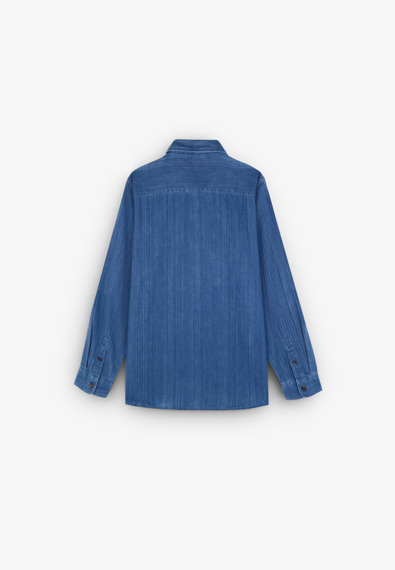 CAMISA DENIM CALAVERA CONTRASTE