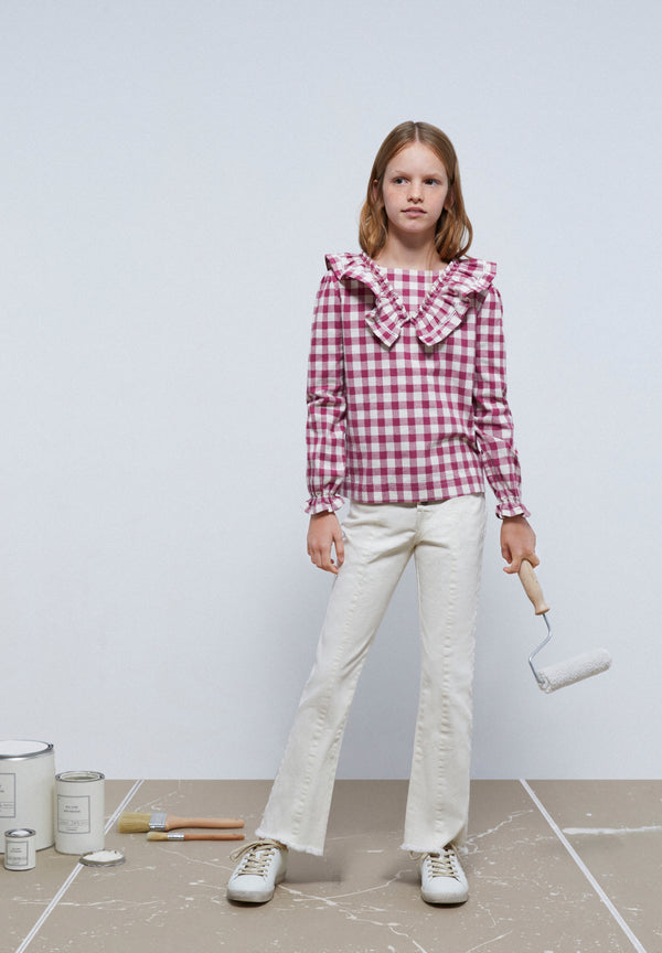 BLUSA VICHY VOLANTE