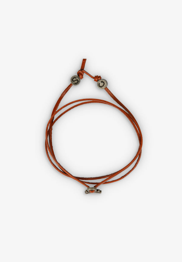 PULSERA CALAVERA CORDÓN PIEL