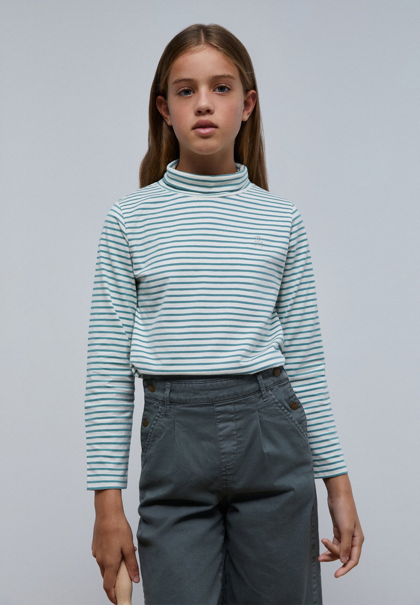 CAMISETA RAYAS CUELLO ALTO