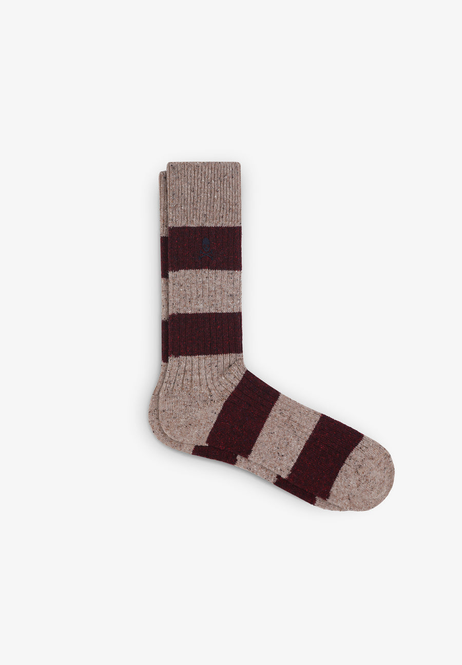 Calcetines de lana a rayas rojas  Calcetines de vestir de lana merino –  Sock Club Store