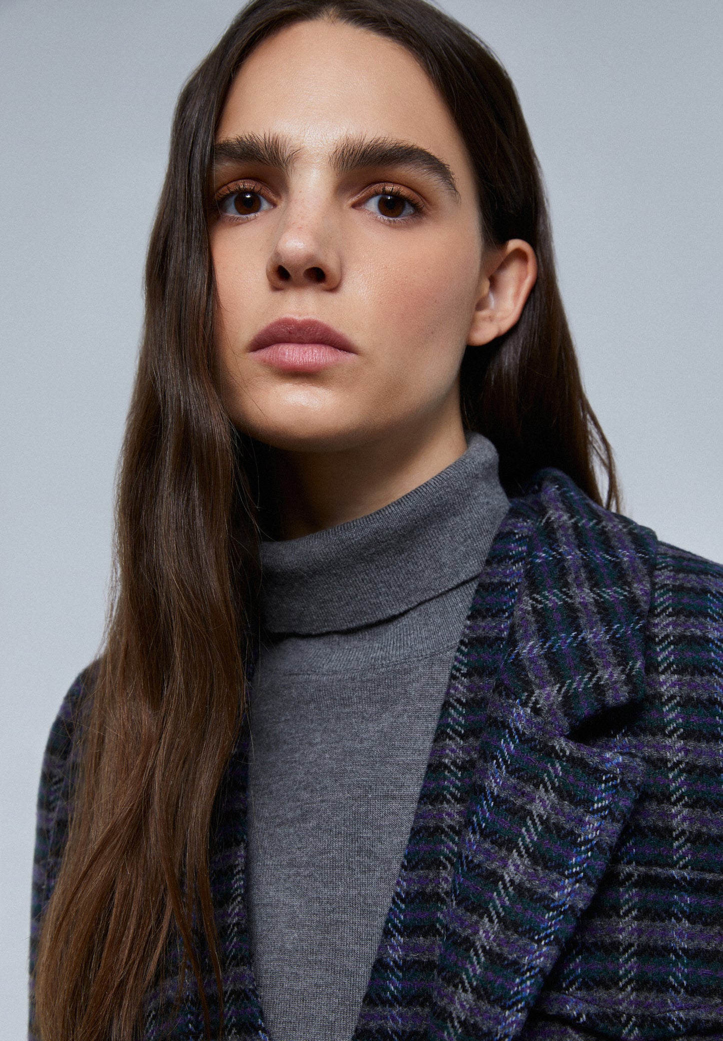 ABRIGO LARGO CUADROS BOLSILLOS