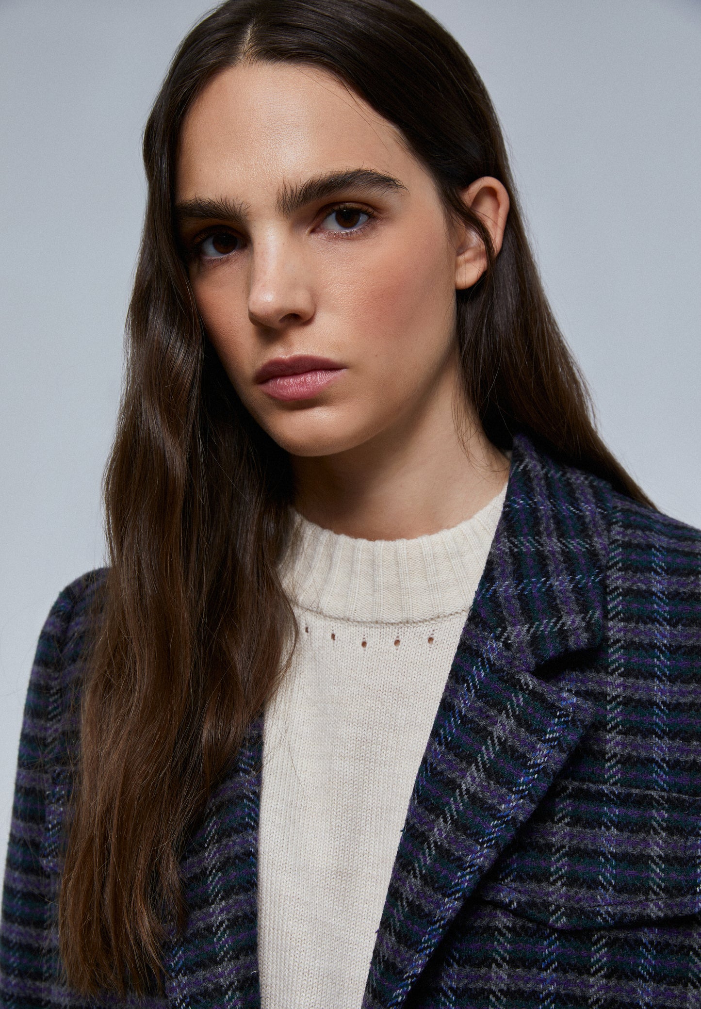 ABRIGO LARGO CUADROS BOLSILLOS