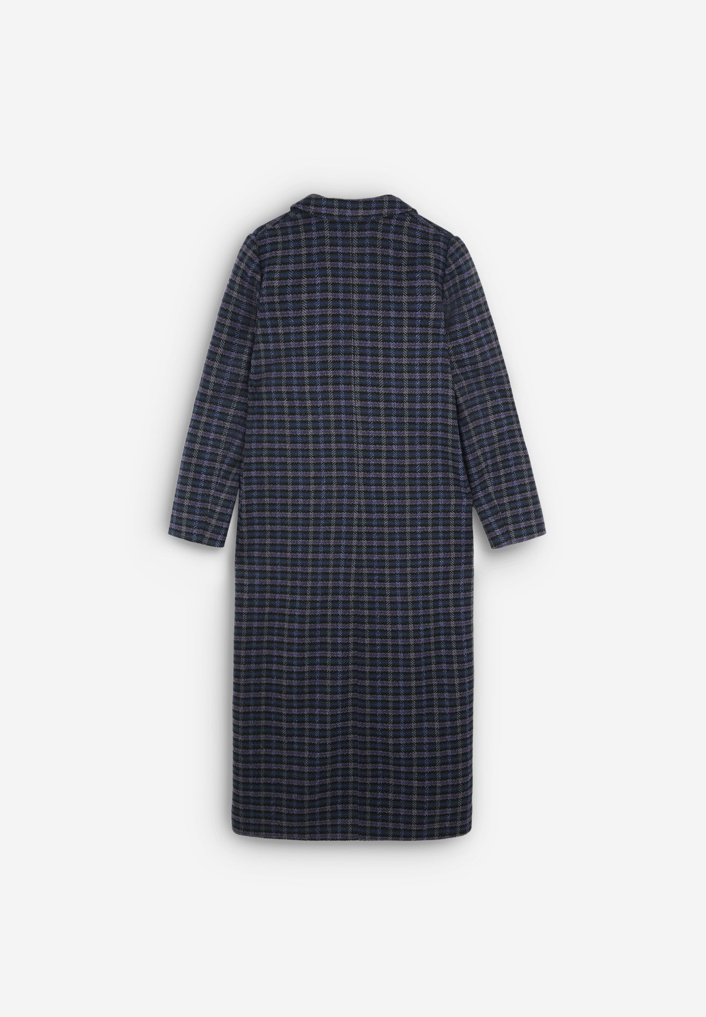 ABRIGO LARGO CUADROS BOLSILLOS