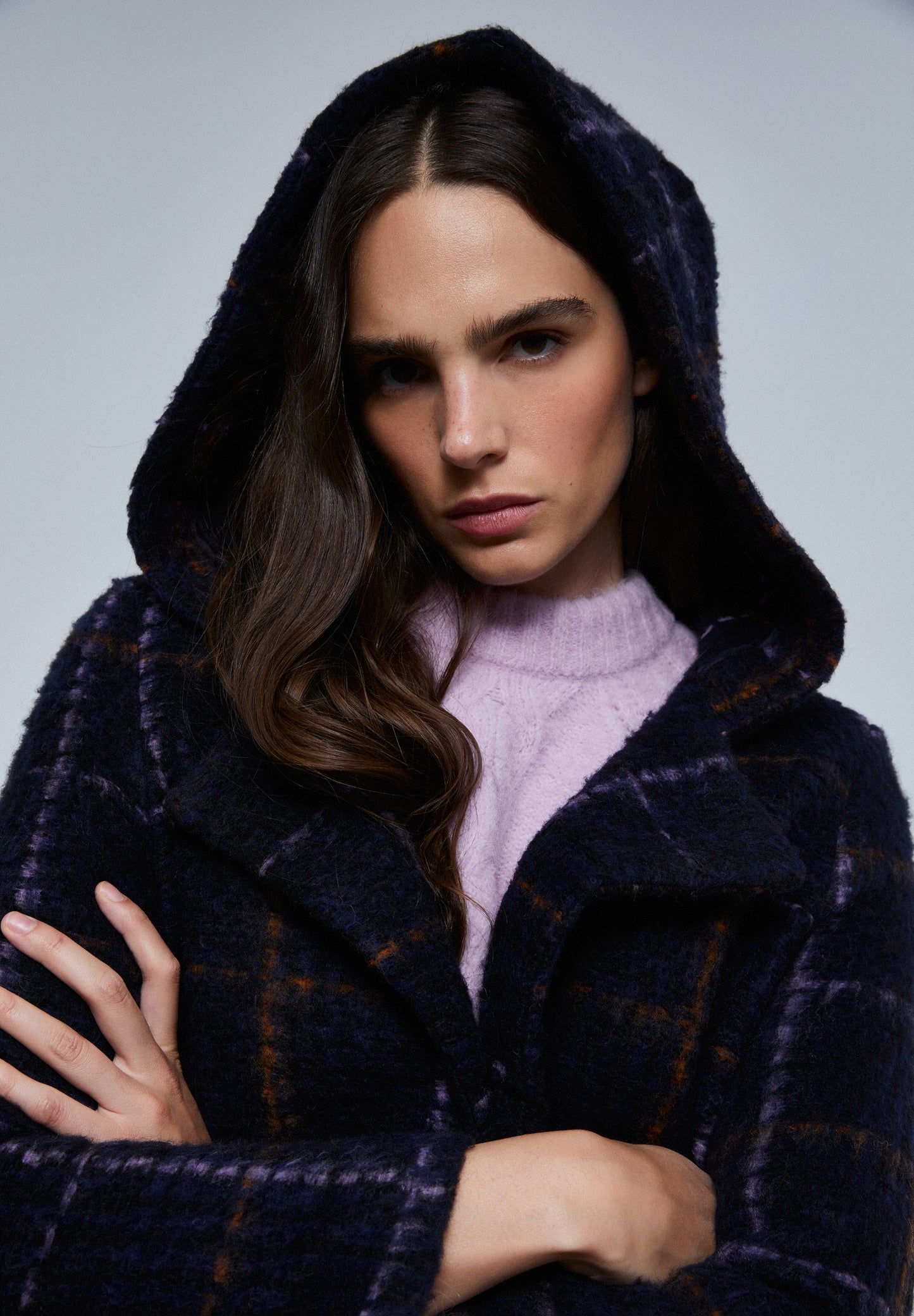 ABRIGO CUADROS CAPUCHA