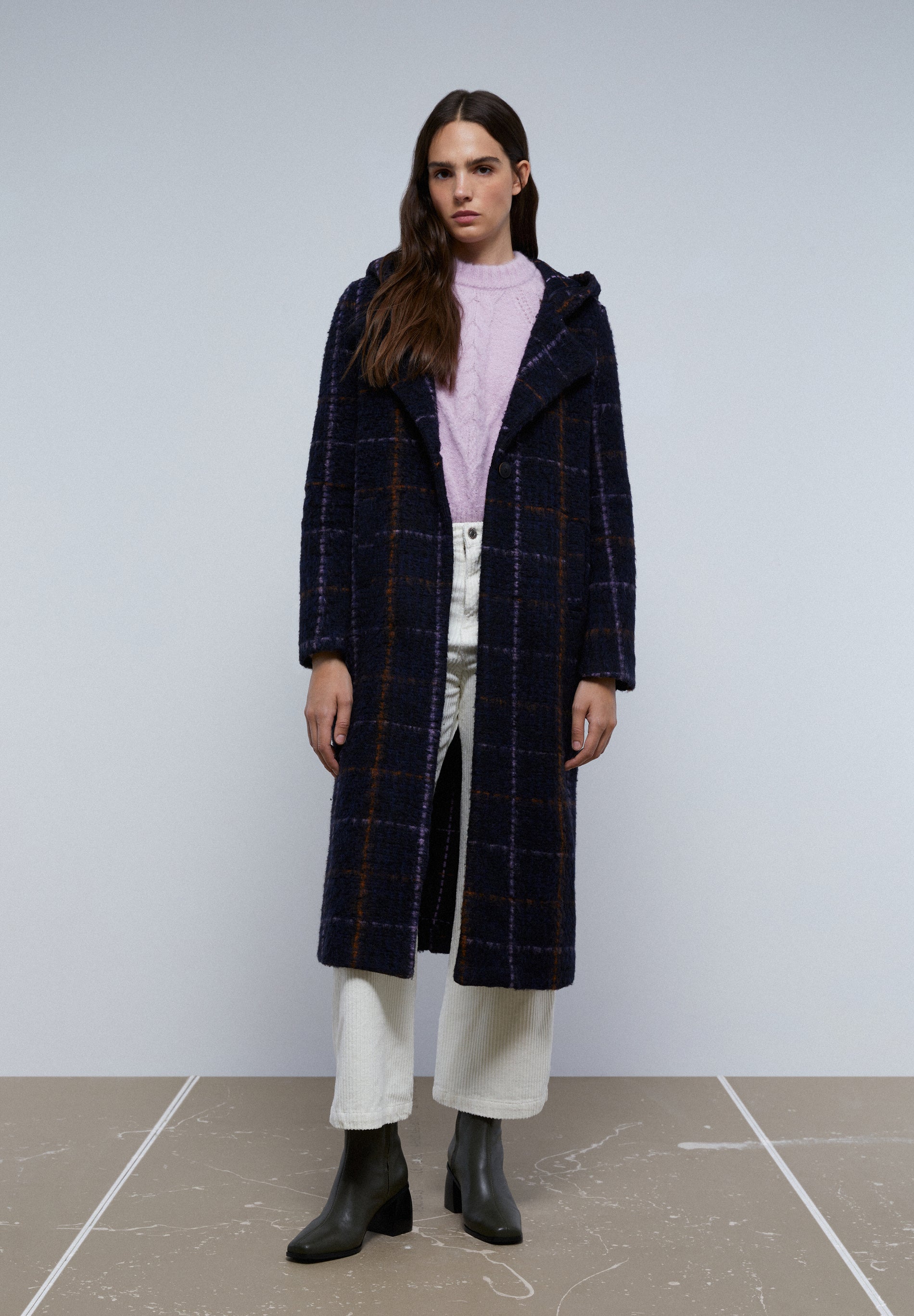 ABRIGO CUADROS CAPUCHA