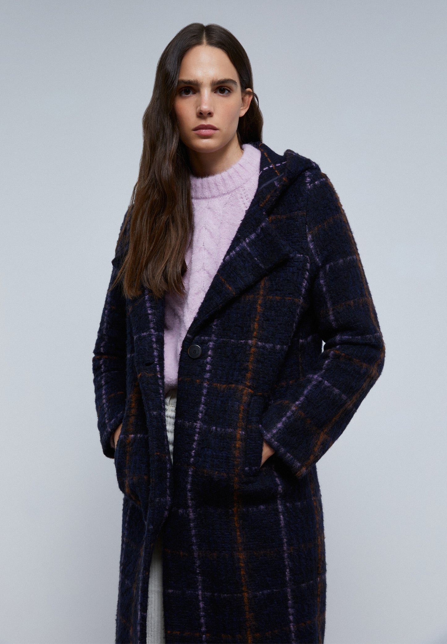 ABRIGO CUADROS CAPUCHA