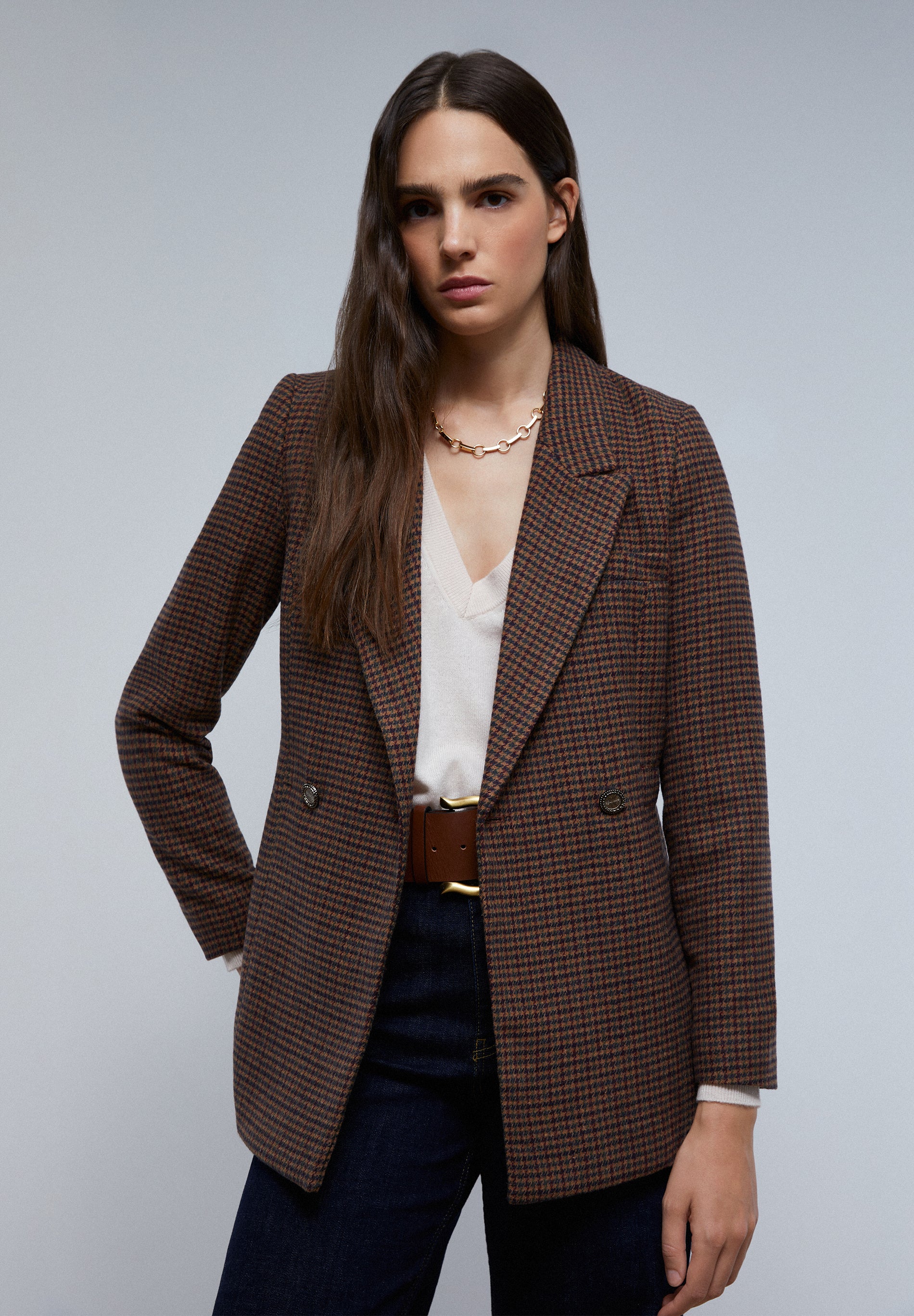 BLAZER CRUZADA PATA DE GALLO