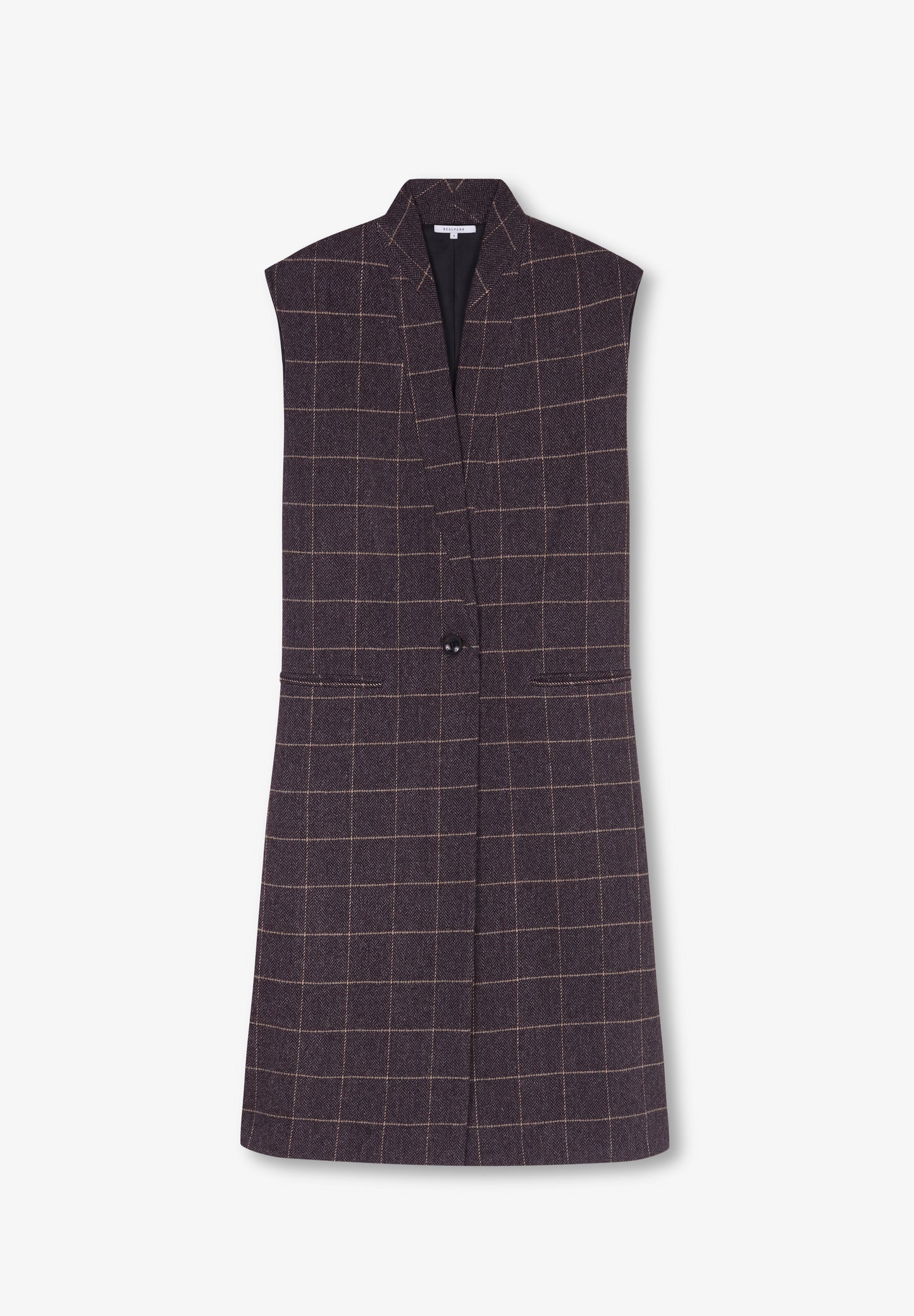 CHALECO LARGO CUADROS