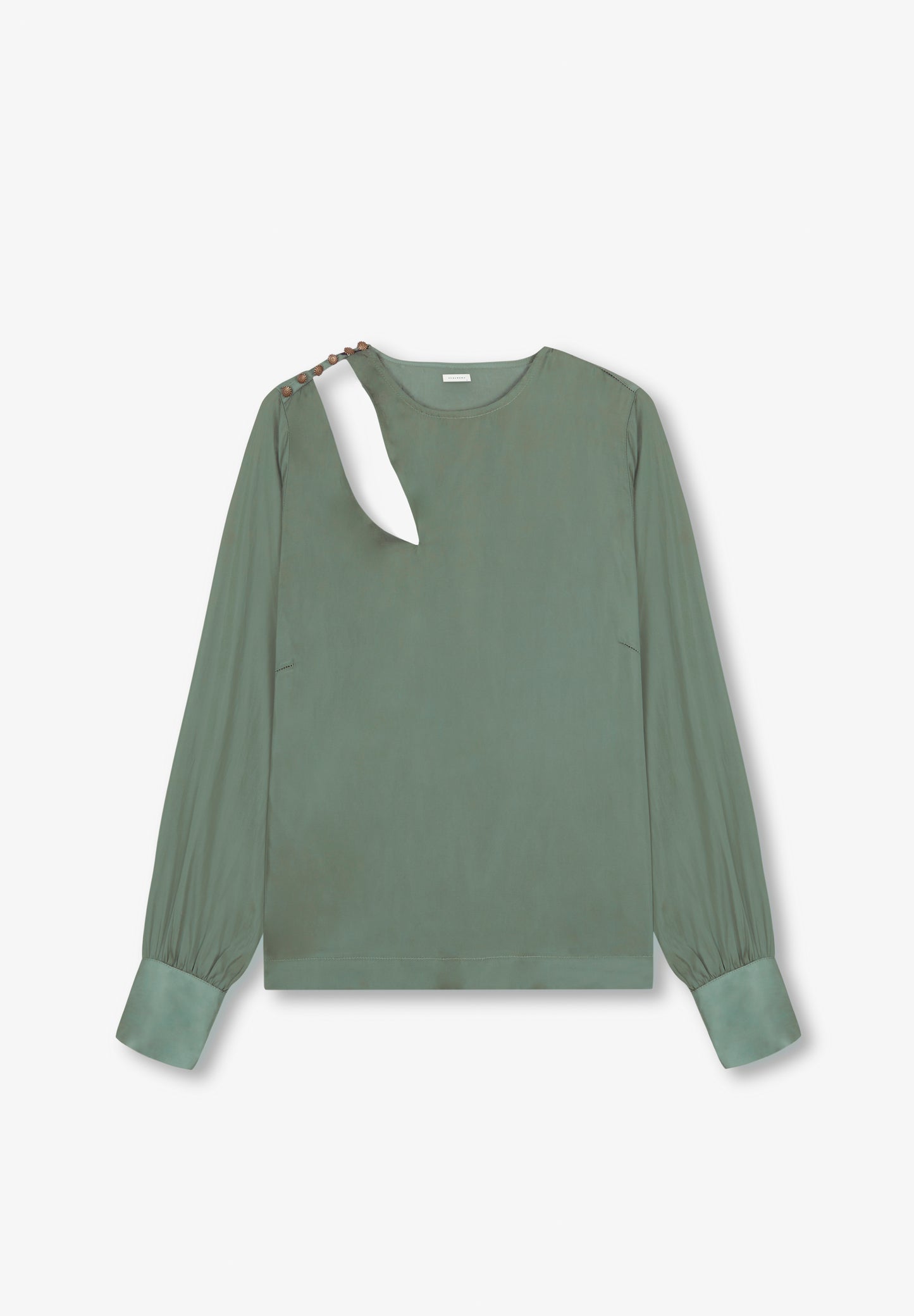 BLUSA SATINADA ABERTURA HOMBRO