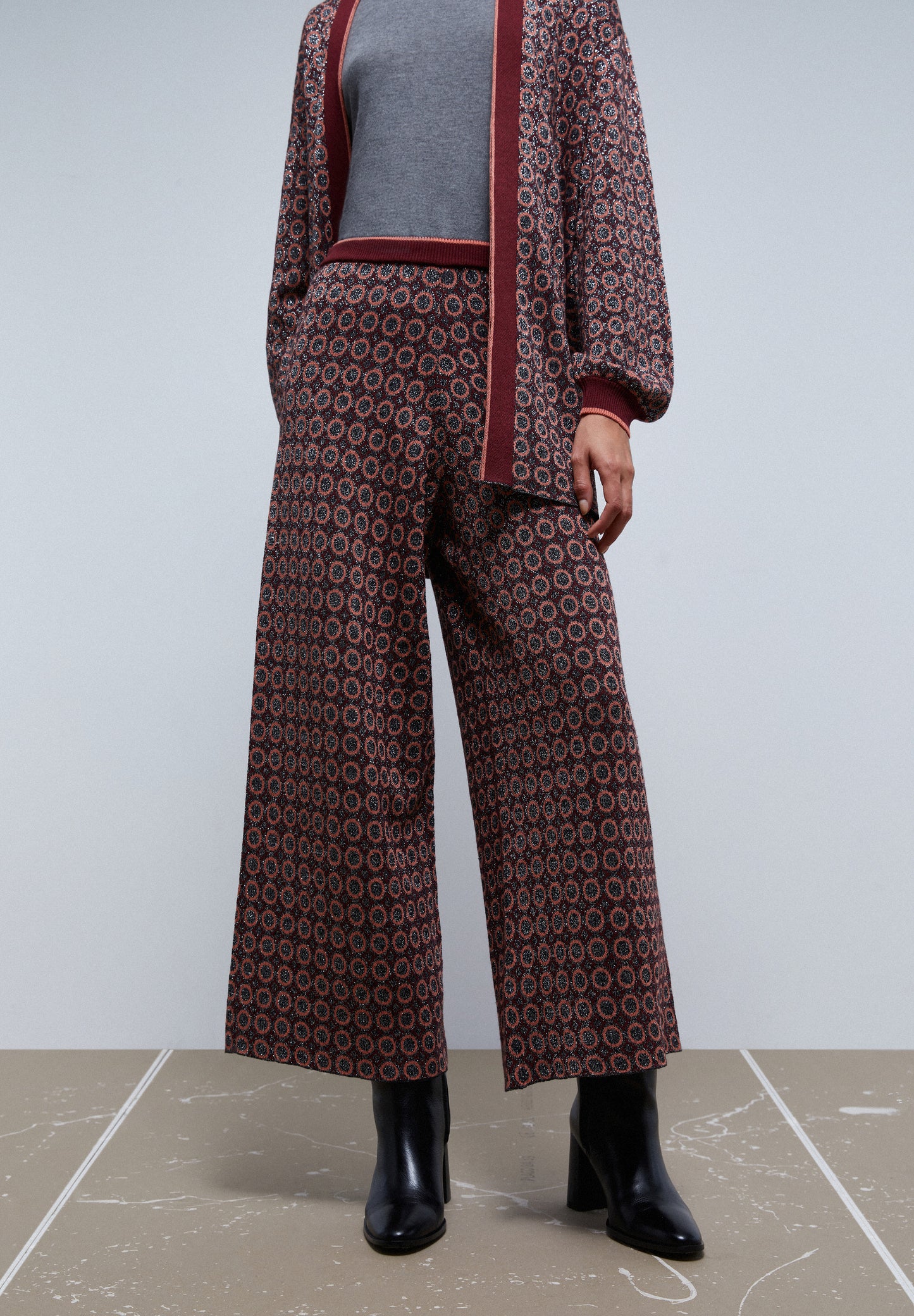 PANTALÓN ANKLE FLARE PUNTO LUREX