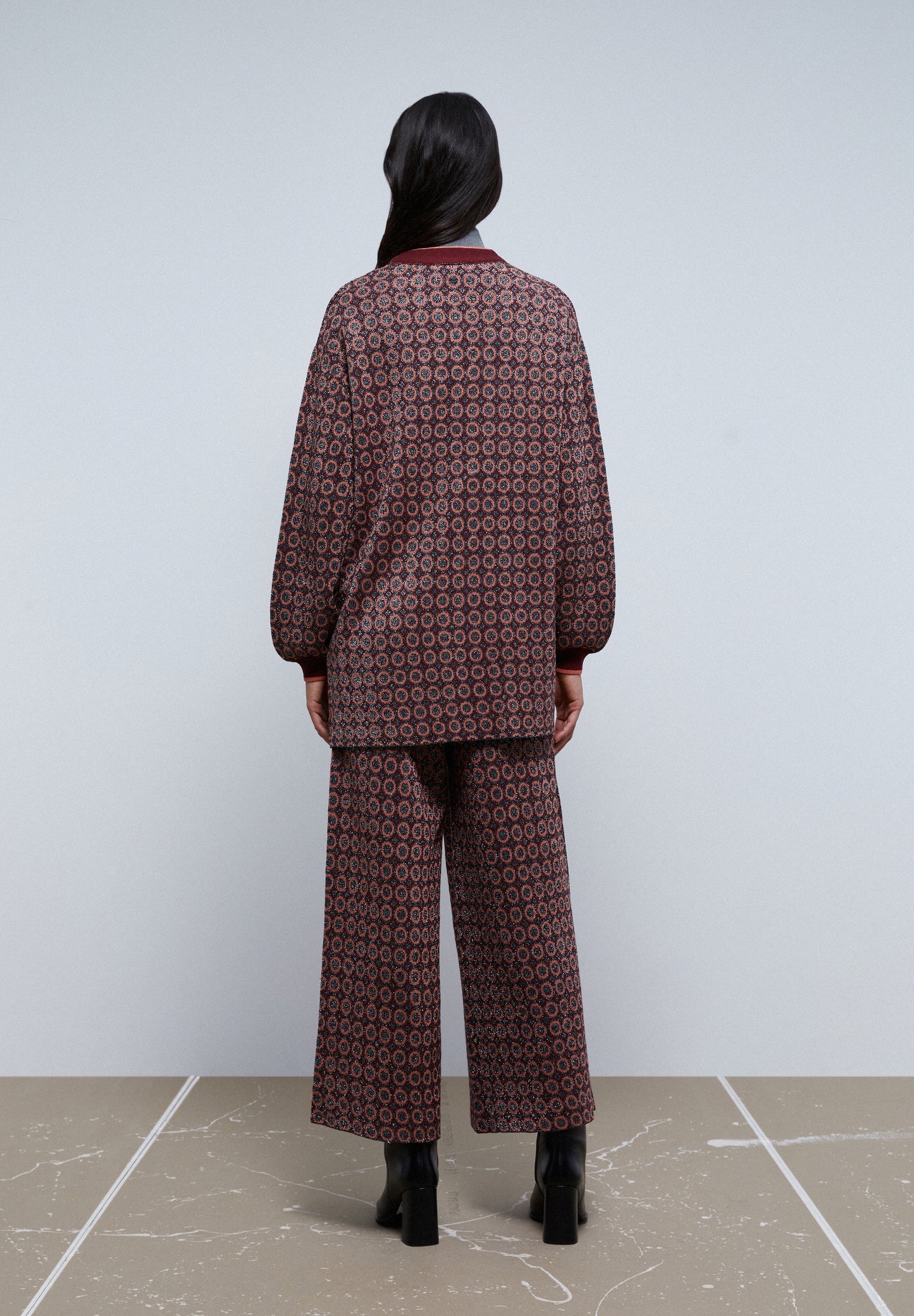 PANTALÓN ANKLE FLARE PUNTO LUREX