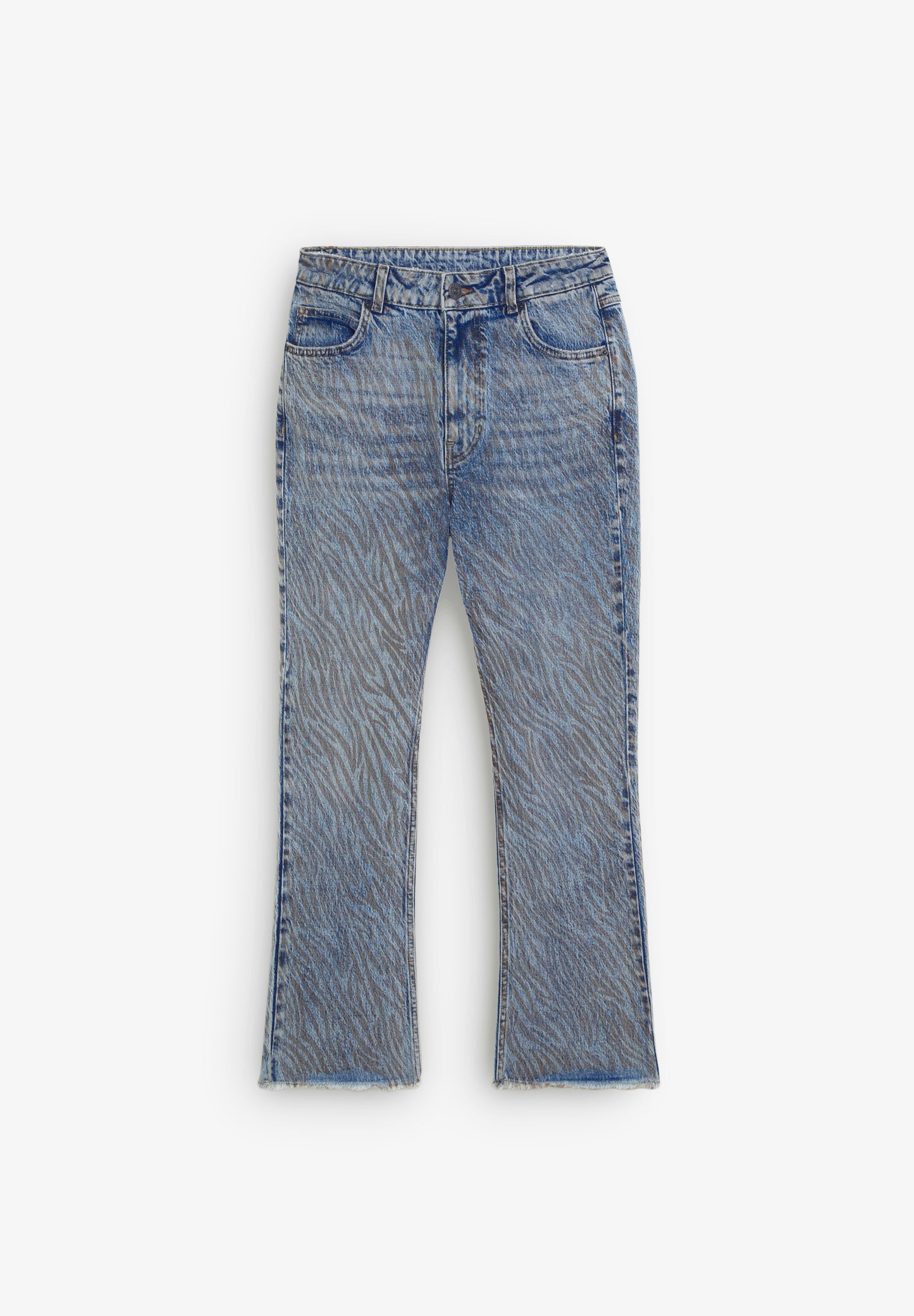 JEANS ANIMAL PRINT ANKLE FLARE