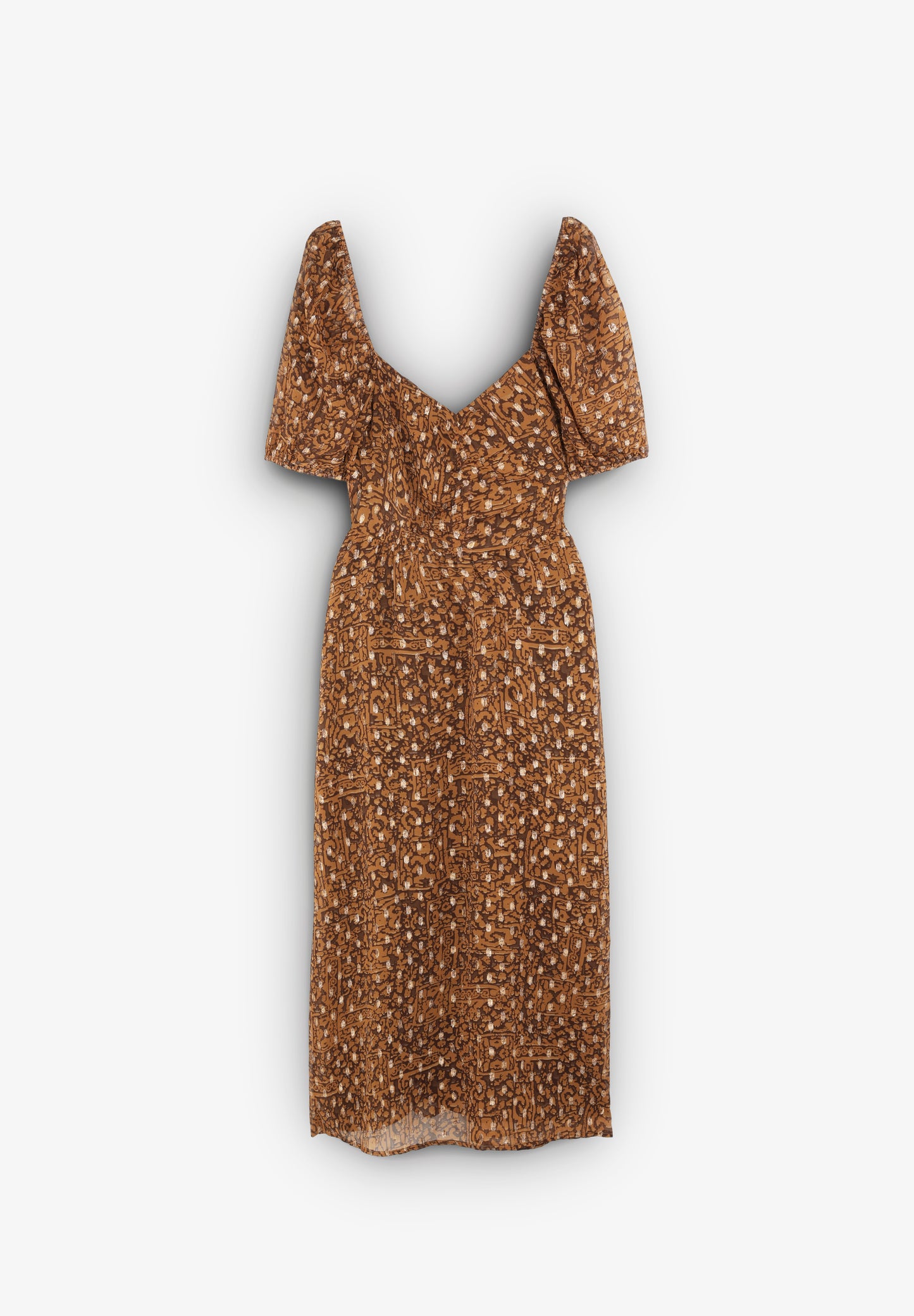 VESTIDO MIDI DETALLE FRUNCE PECHO