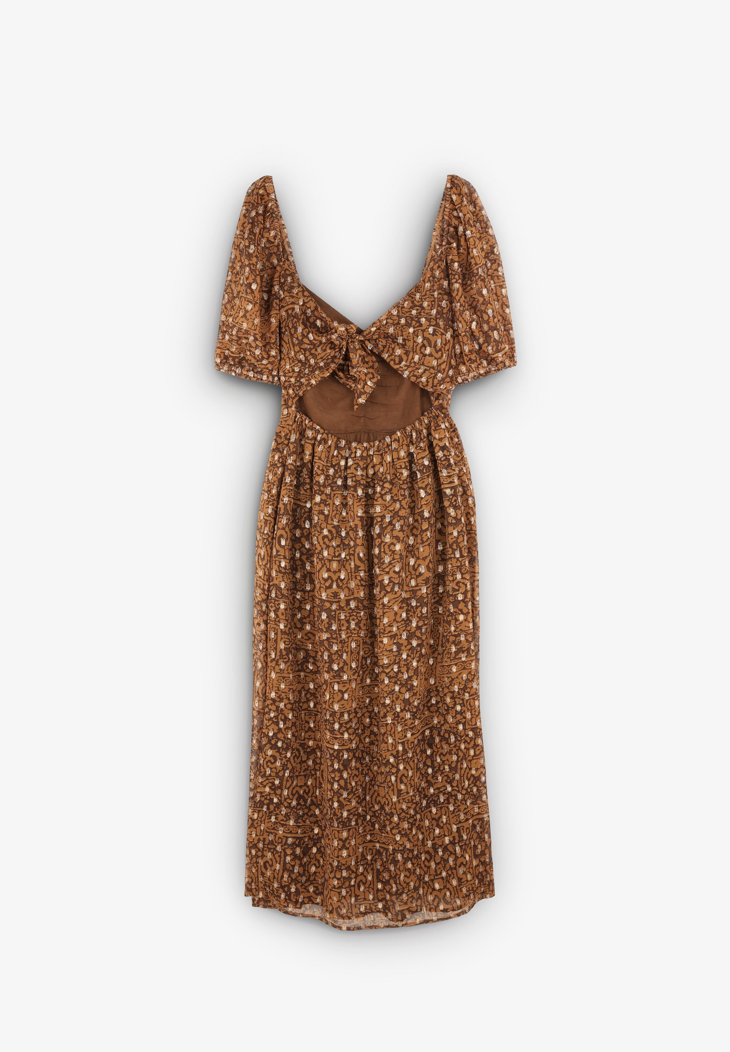 VESTIDO MIDI DETALLE FRUNCE PECHO