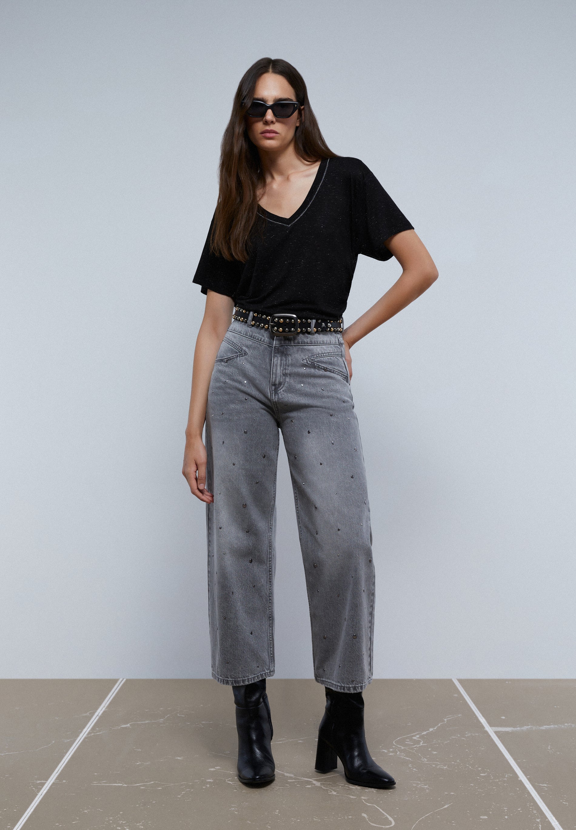 CAMISETA LUREX FRUNCIDO LATERAL