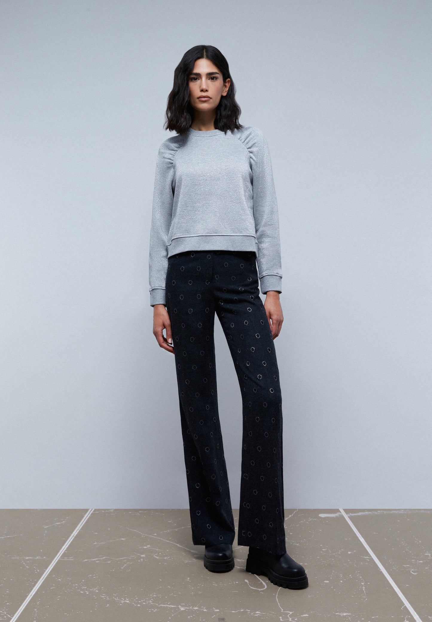 SUDADERA FRUNCE LUREX