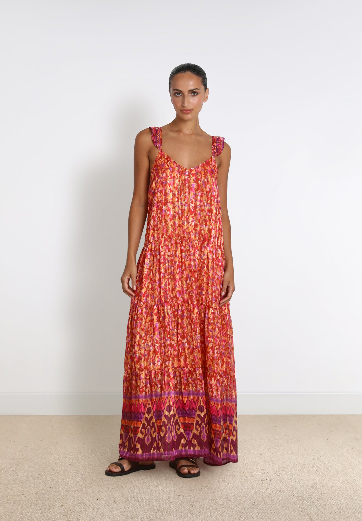 VESTIDO LARGO ESPALDA CRUZADA