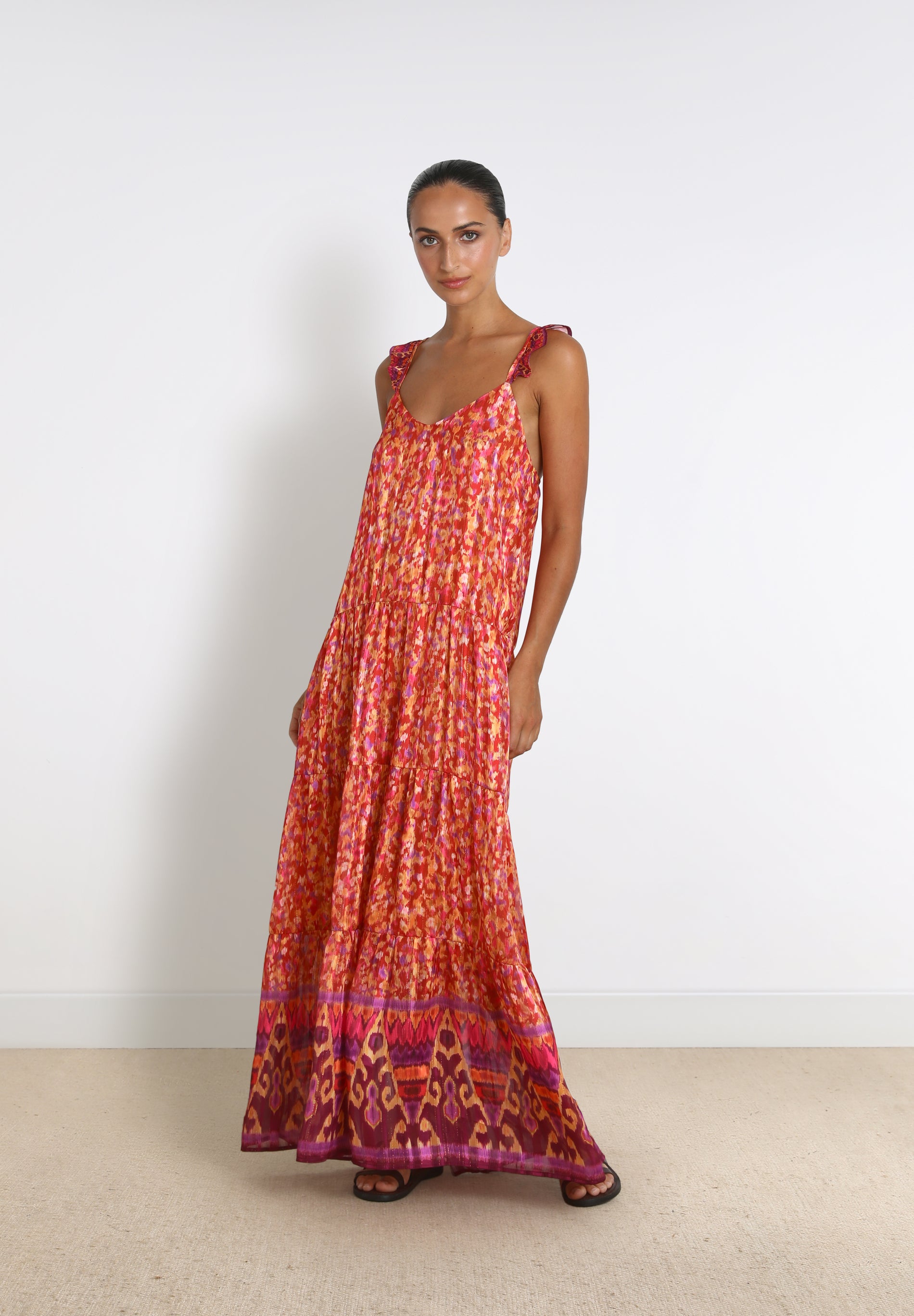 VESTIDO LARGO ESPALDA CRUZADA