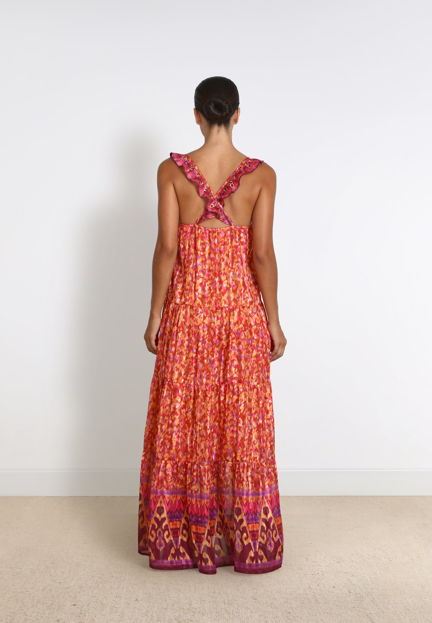 VESTIDO LARGO ESPALDA CRUZADA