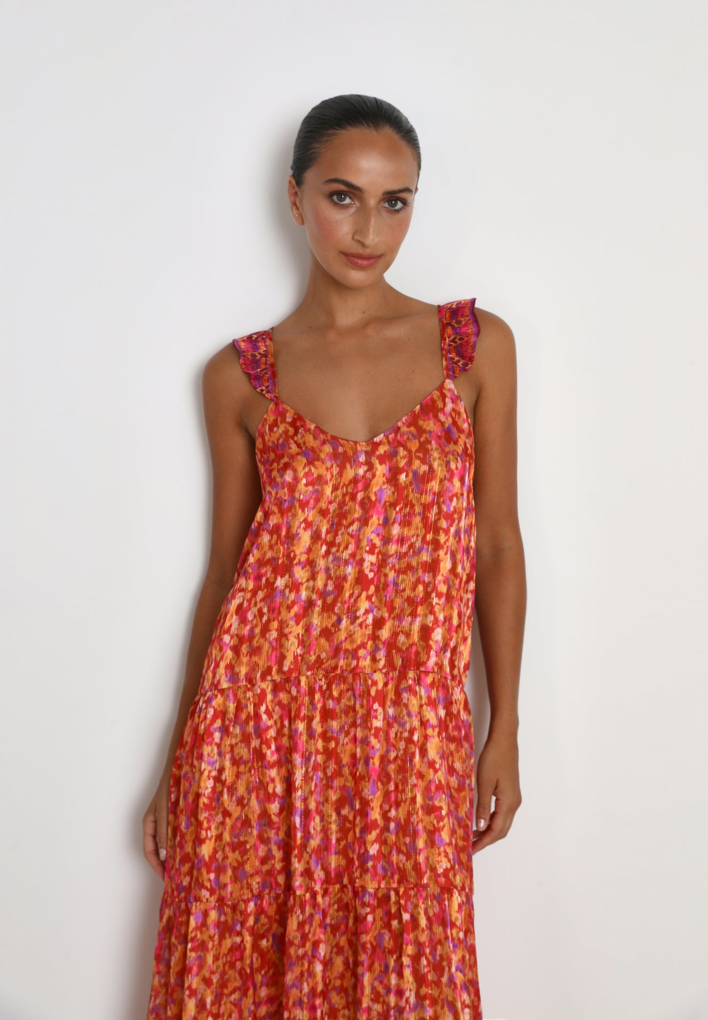 VESTIDO LARGO ESPALDA CRUZADA