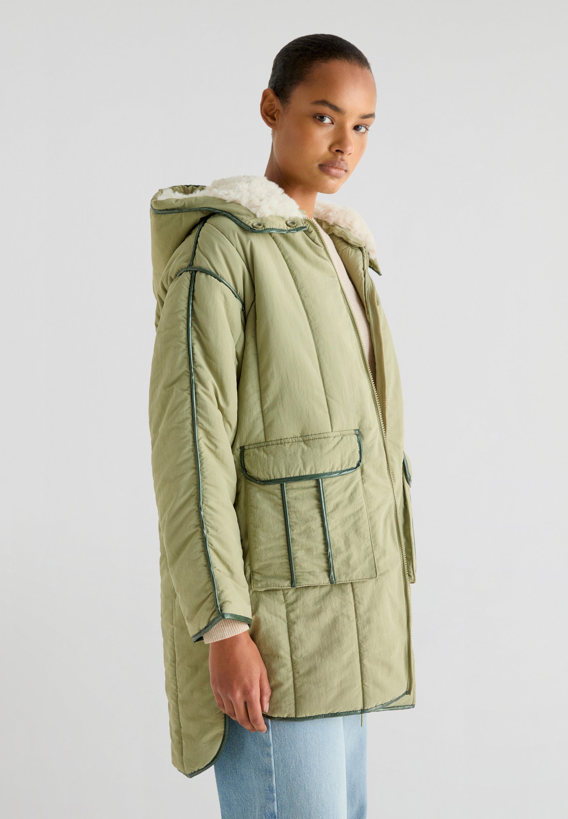 Chaqueta Scalpers Mujer Abrigos Abrigo Scalpers Chaqueta Verde